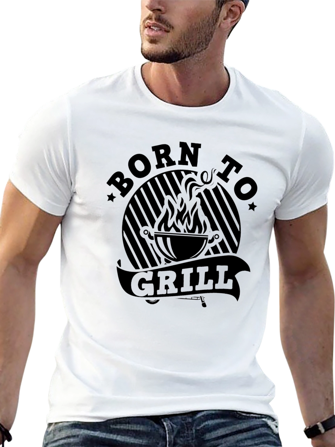 Born To Grill Black Graphic T-Shirt