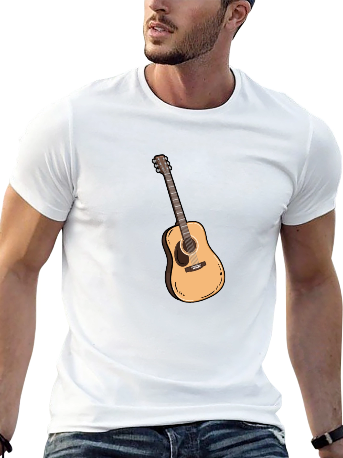 Guitar Graphic Black T-Shirt - Music Lover Tee