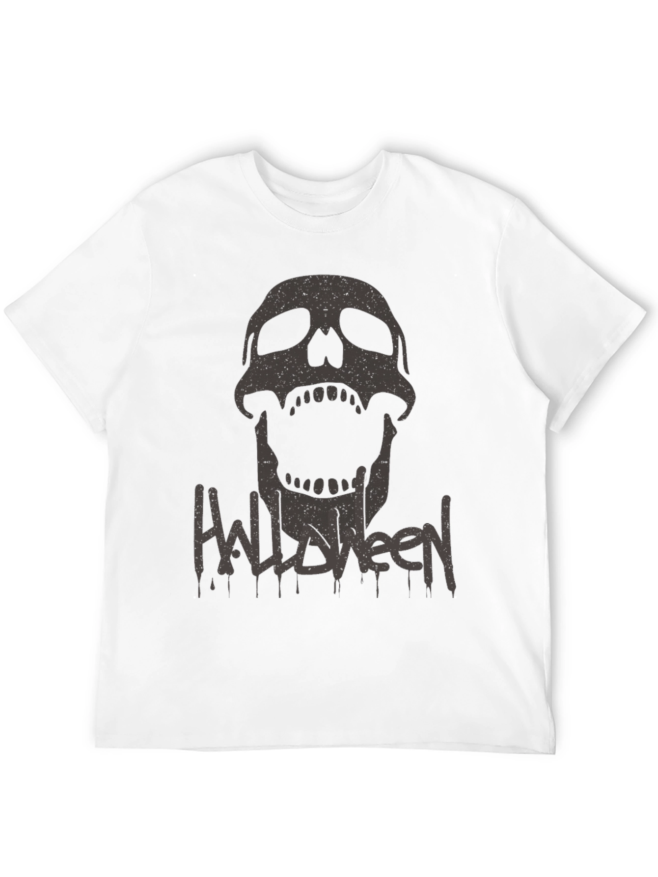 Halloween Skull Graphic Tee - Mens Black T-Shirt