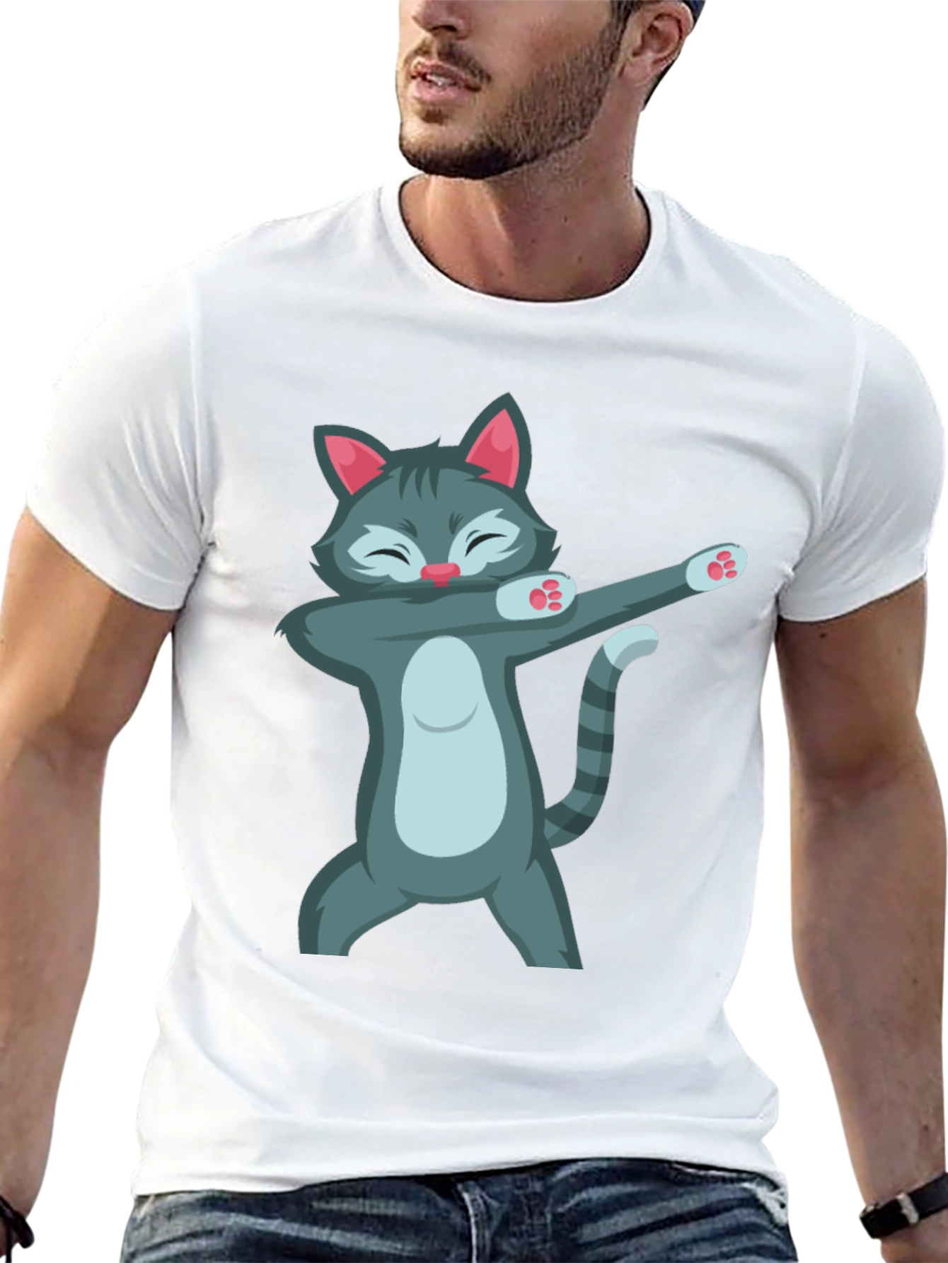 Dabbing Cat Graphic T-Shirt