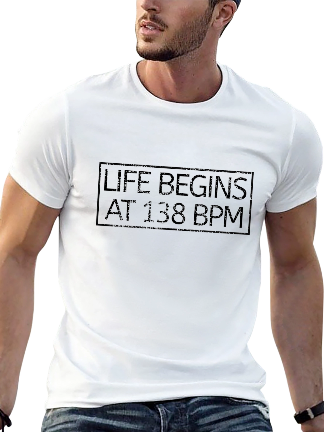 Life Begins At 138 BPM Black T-Shirt