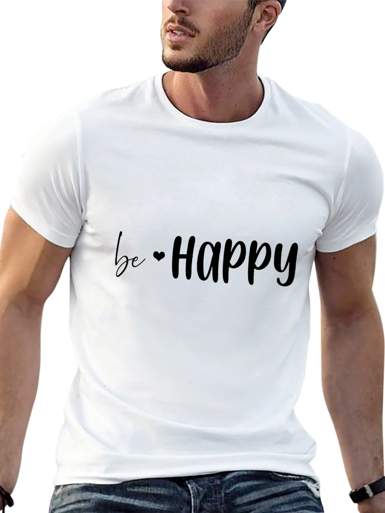 Be Happy Black T-Shirt