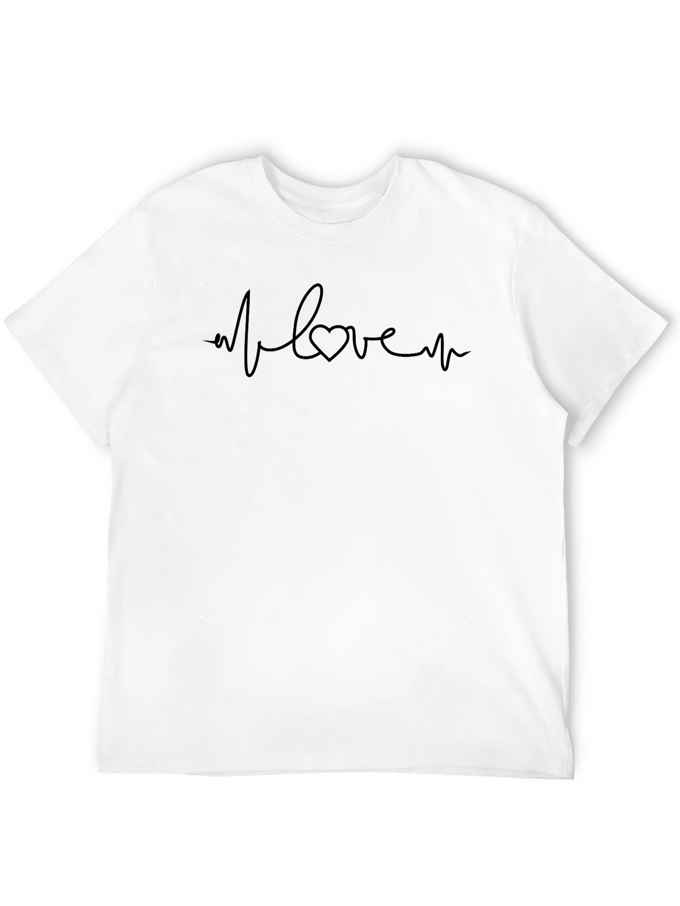 Heartbeat Love Graphic T-Shirt - Black