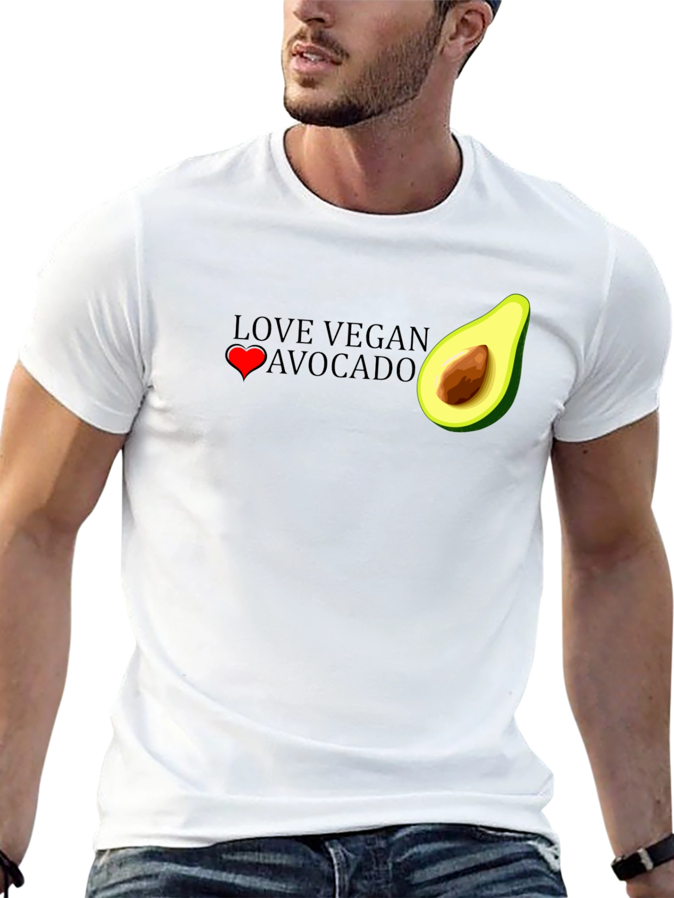 Love Vegan Avocado Graphic T-Shirt