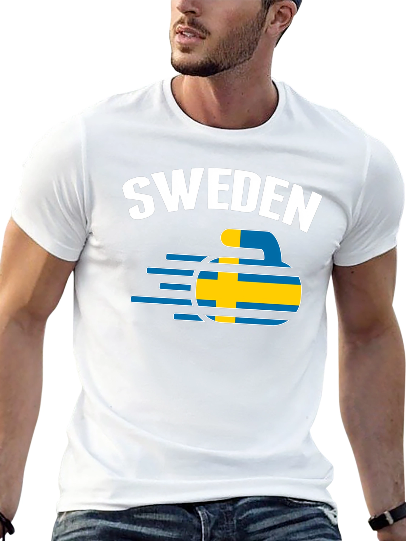 Sweden Curling T-Shirt - Country Pride Tee