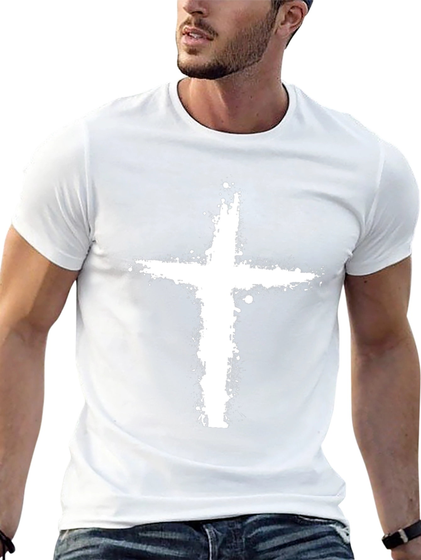 Grunge Cross Graphic T-Shirt