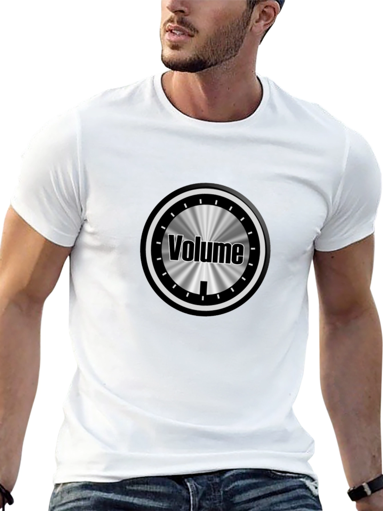Volume Knob Graphic Tee - Black Cotton T-Shirt