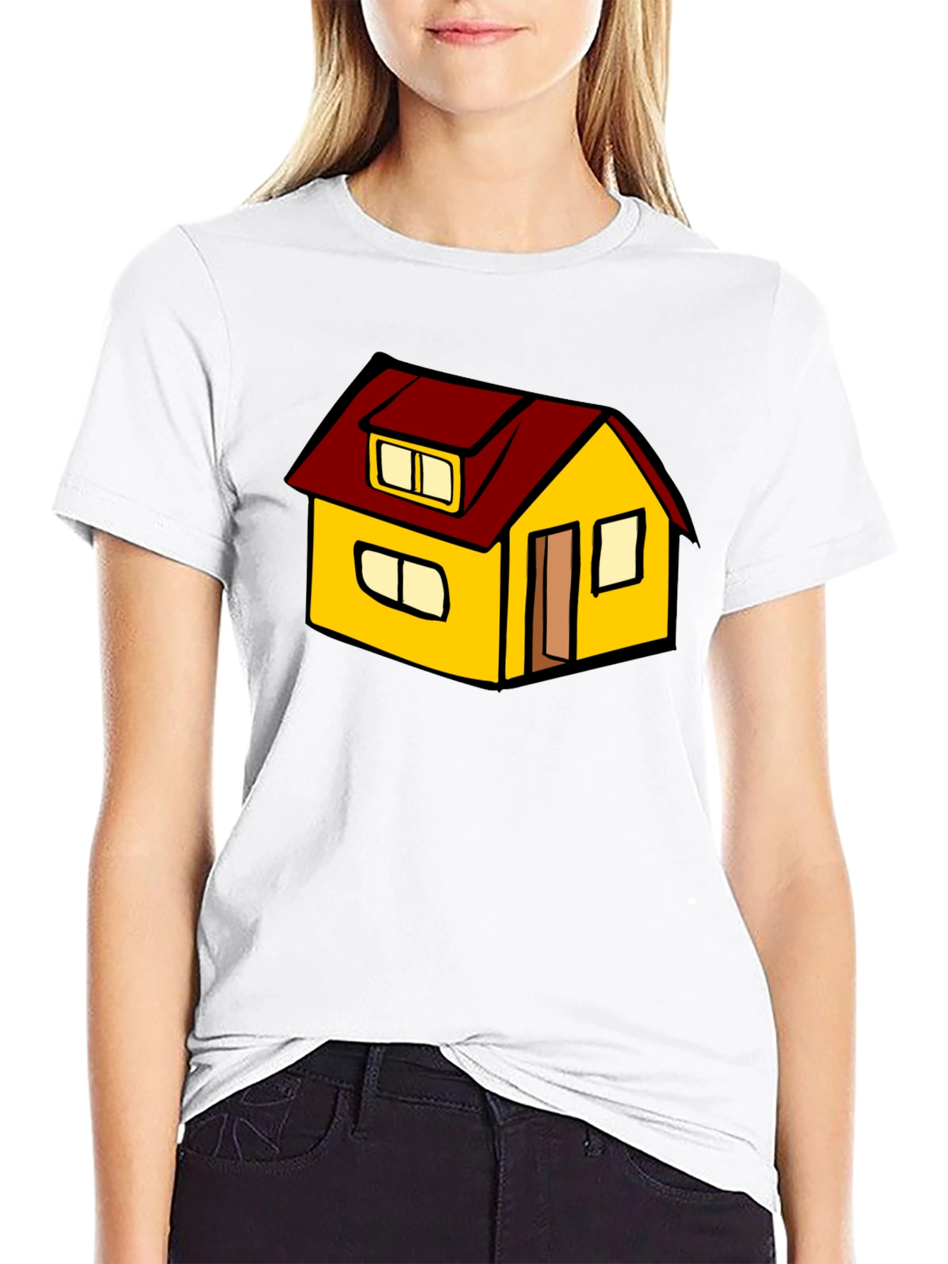 Cute Cartoon House Graphic T-Shirt