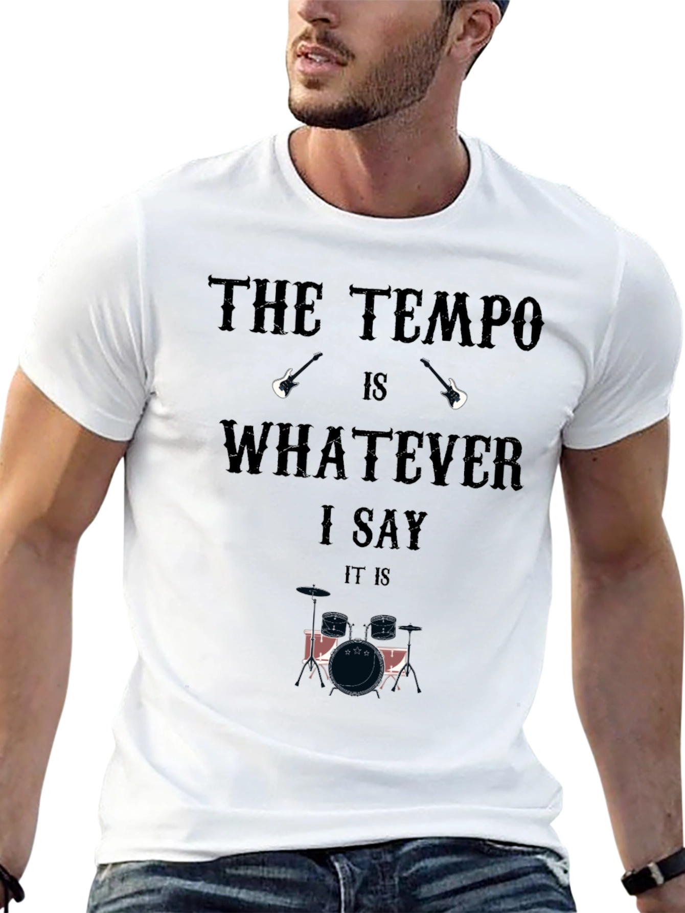 The Tempo Drummer Graphic Tee - Musician Style!