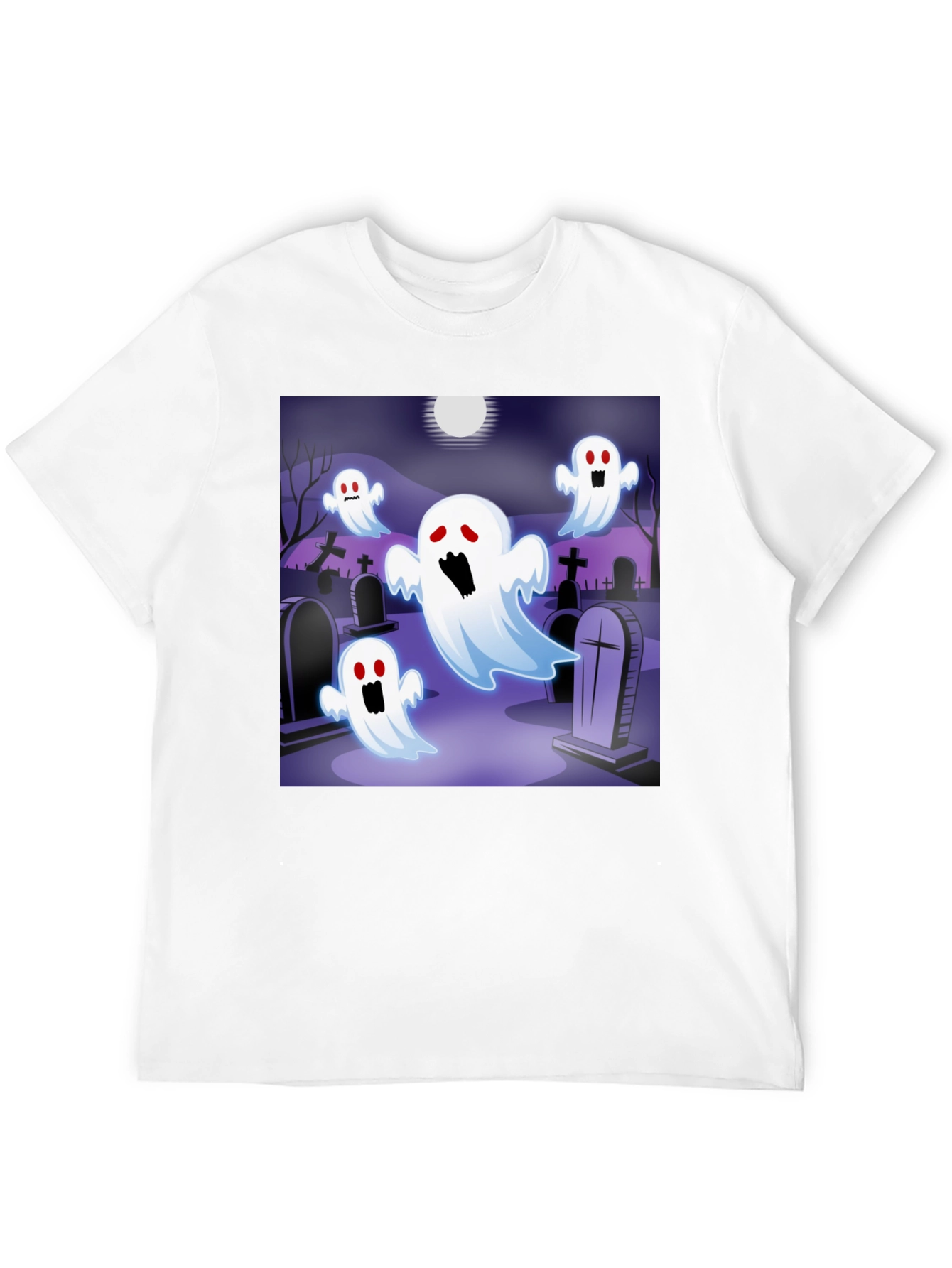 Spooky Ghost Graveyard T-Shirt - Halloween Apparel