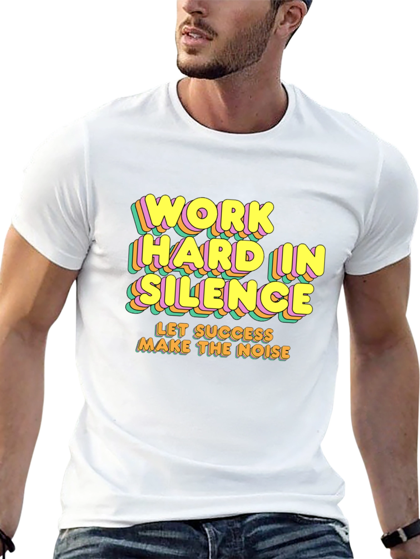 Motivational T-Shirt - Work Hard In Silence