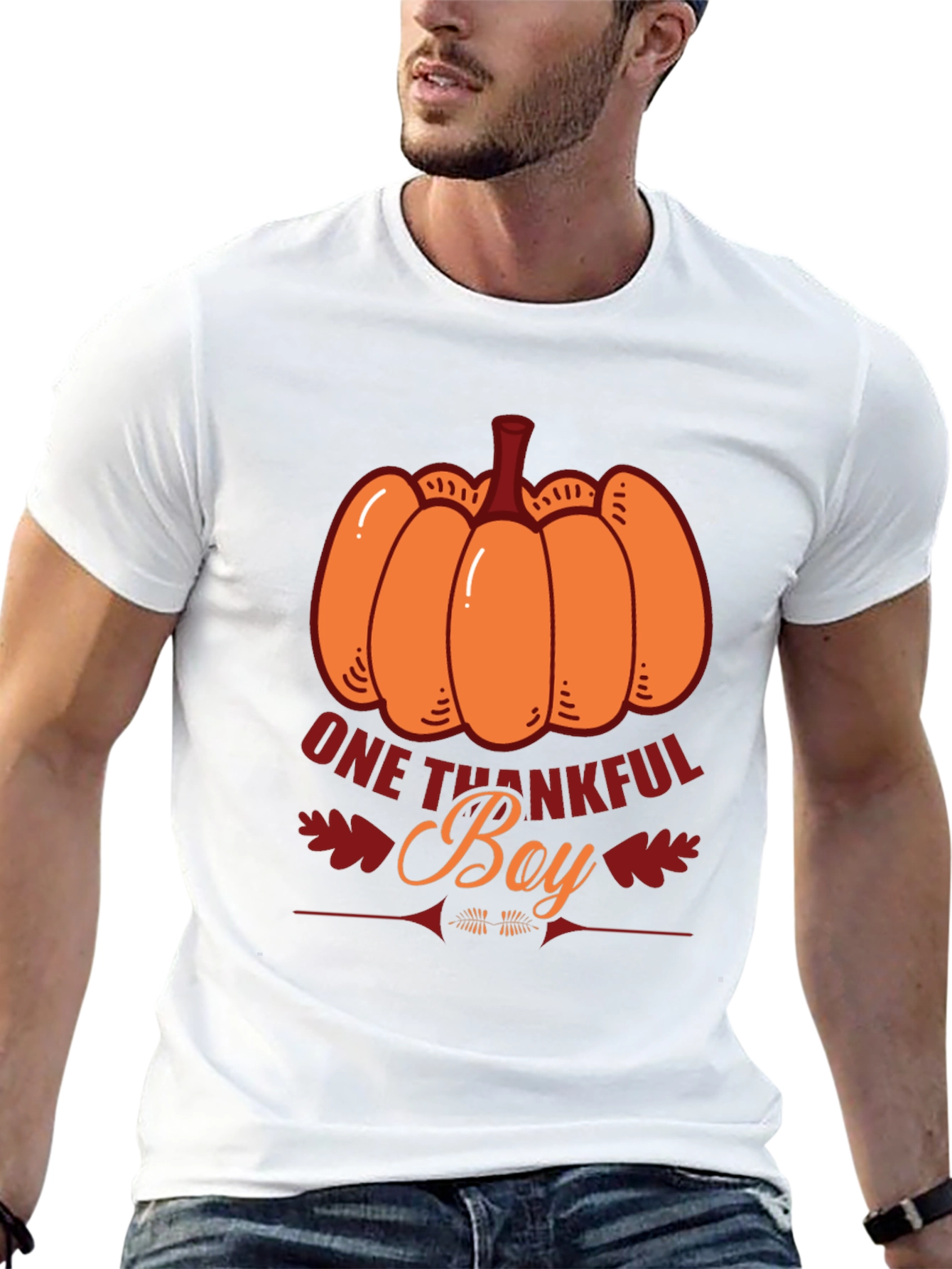 One Thankful Boy T-Shirt - Thanksgiving Pumpkin