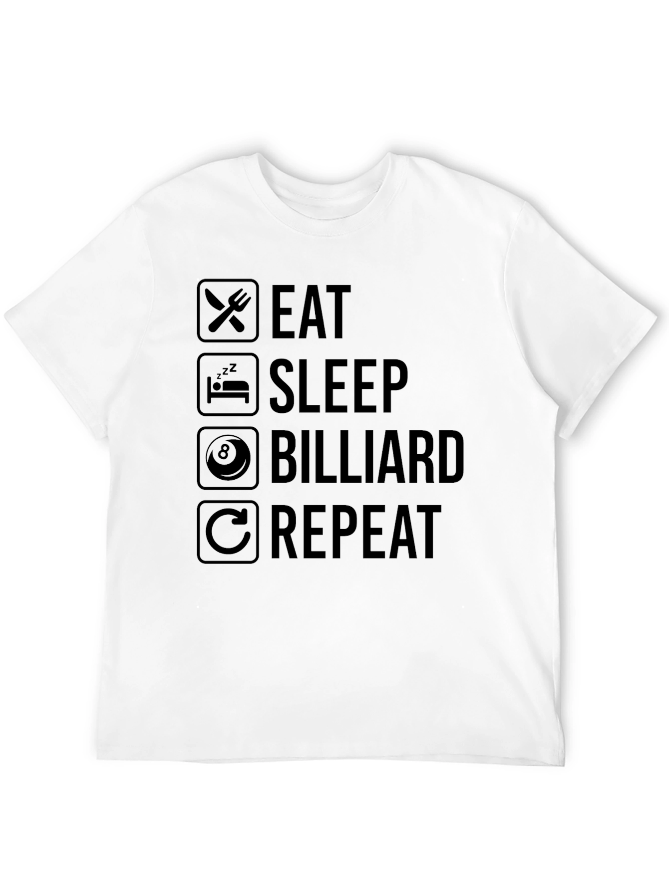 Eat Sleep Billiard Repeat Black T-Shirt