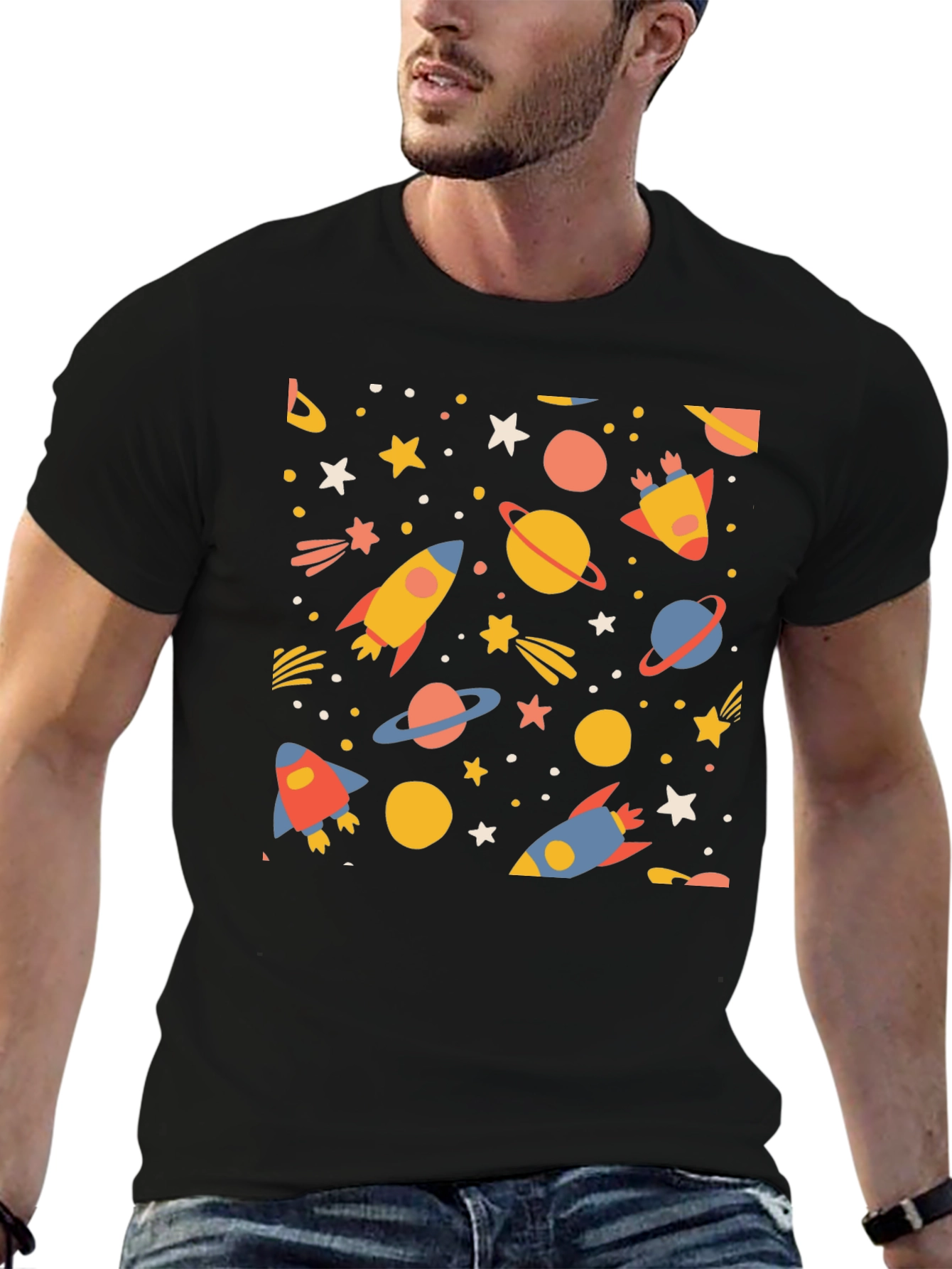 Space Adventure Black T-Shirt