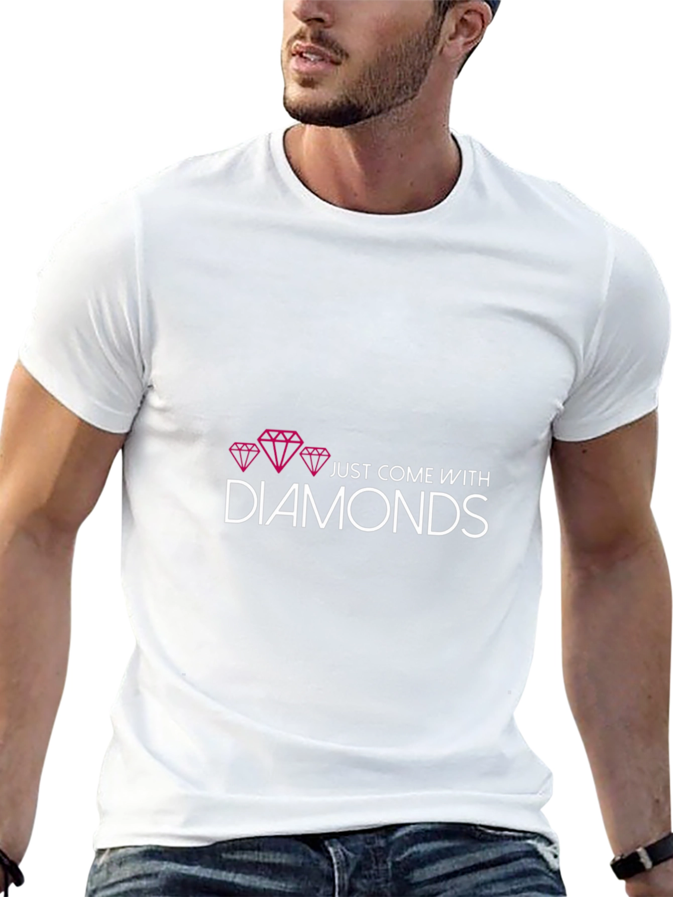 Just Come With Diamonds T-Shirt - Unique Fashion Tee