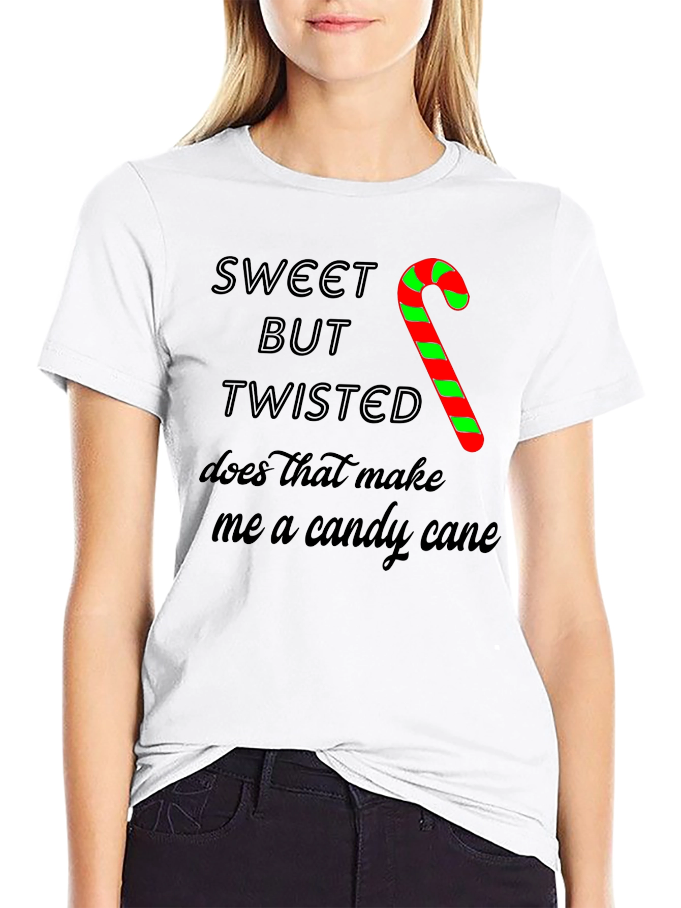Sweet But Twisted Candy Cane Graphic T-Shirt