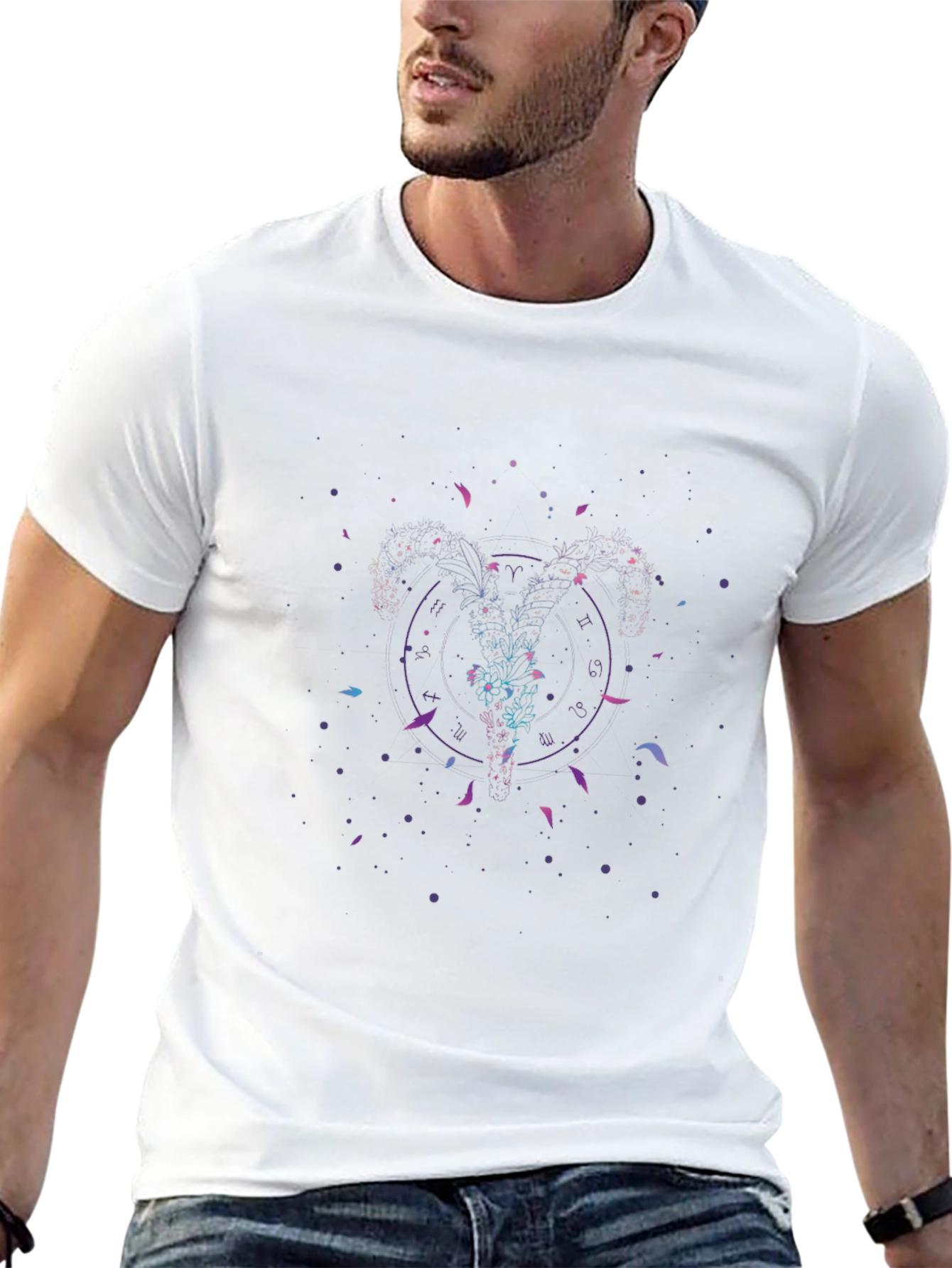 Aries Zodiac Graphic Black T-Shirt