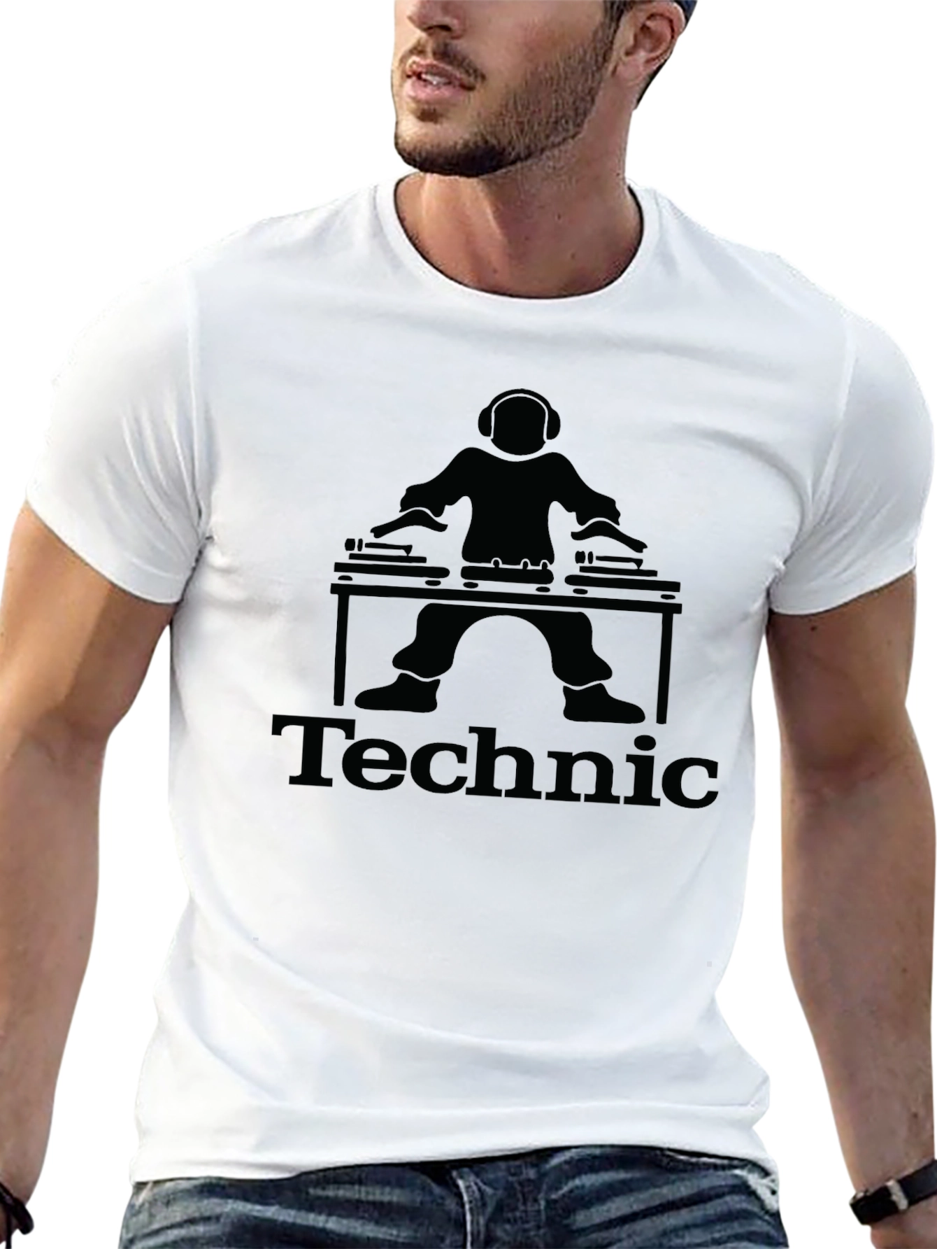 Technics DJ Black T-Shirt Turntable Graphic Tee