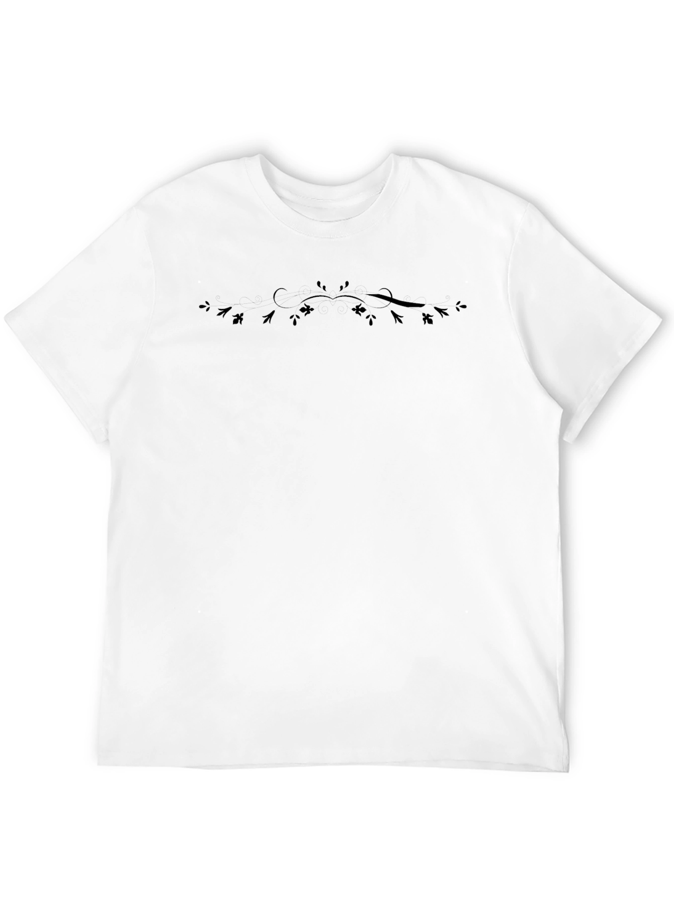 Mens Black Tee with Artistic Swirl Design