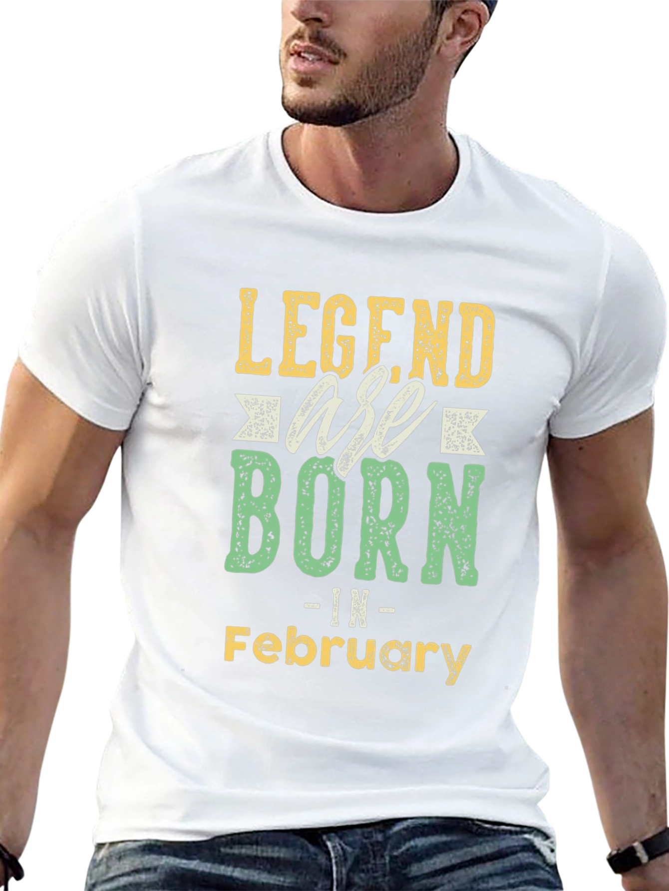 Legends Are Born in February Black T-Shirt