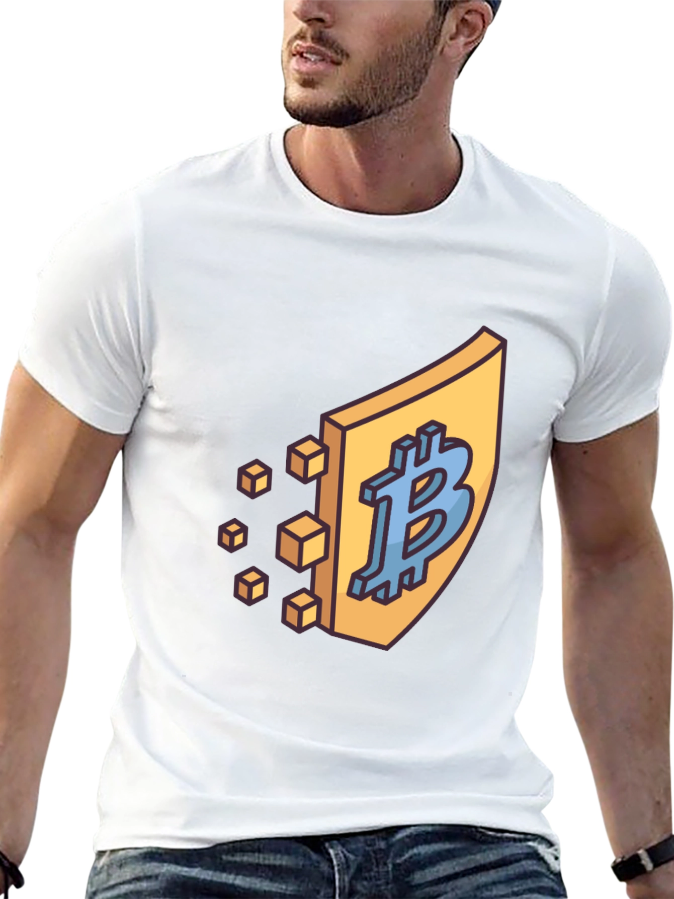Bitcoin Shield Black T-Shirt - Crypto Currency Tee