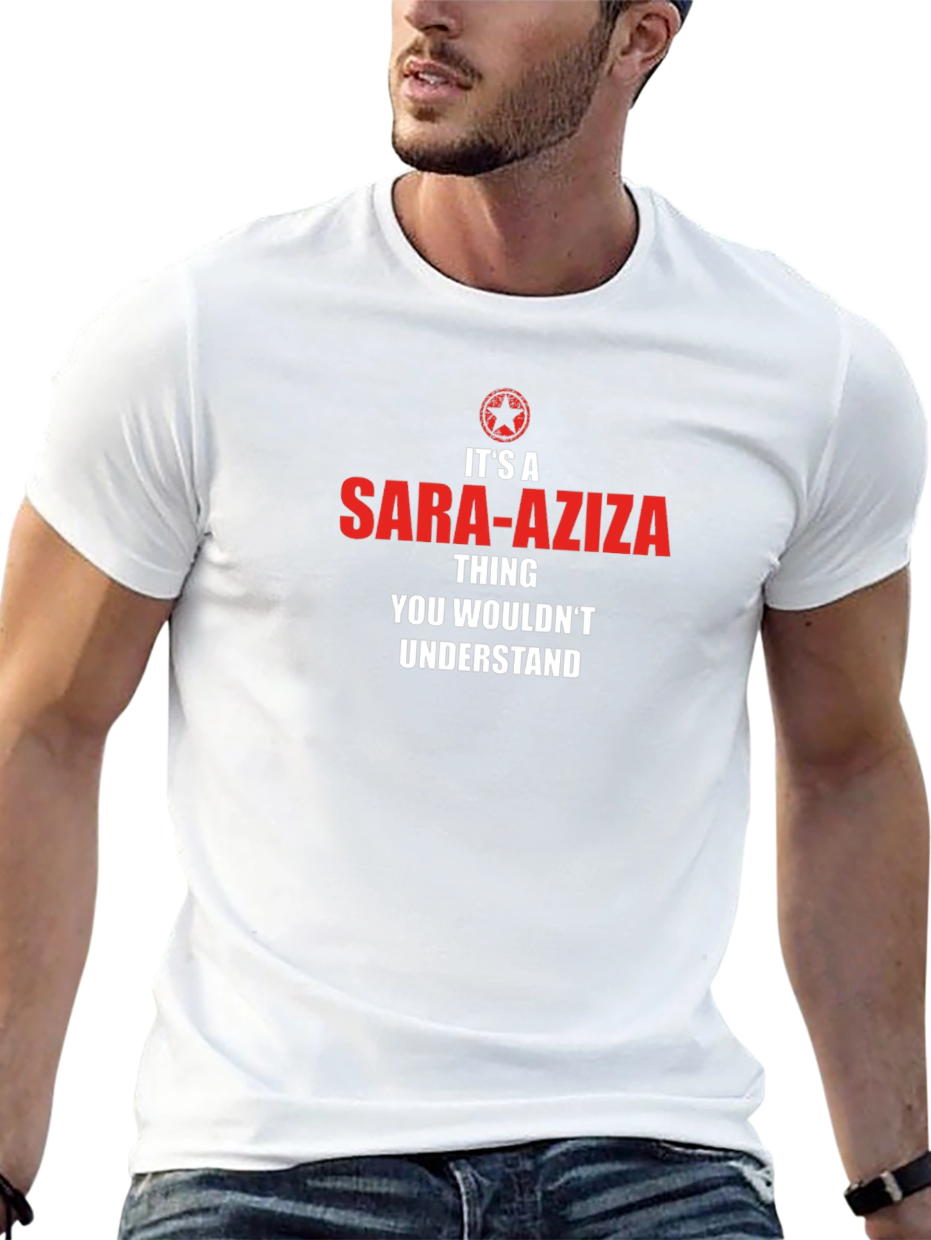 Sara-Aziza Thing T-Shirt Funny Novelty Tee