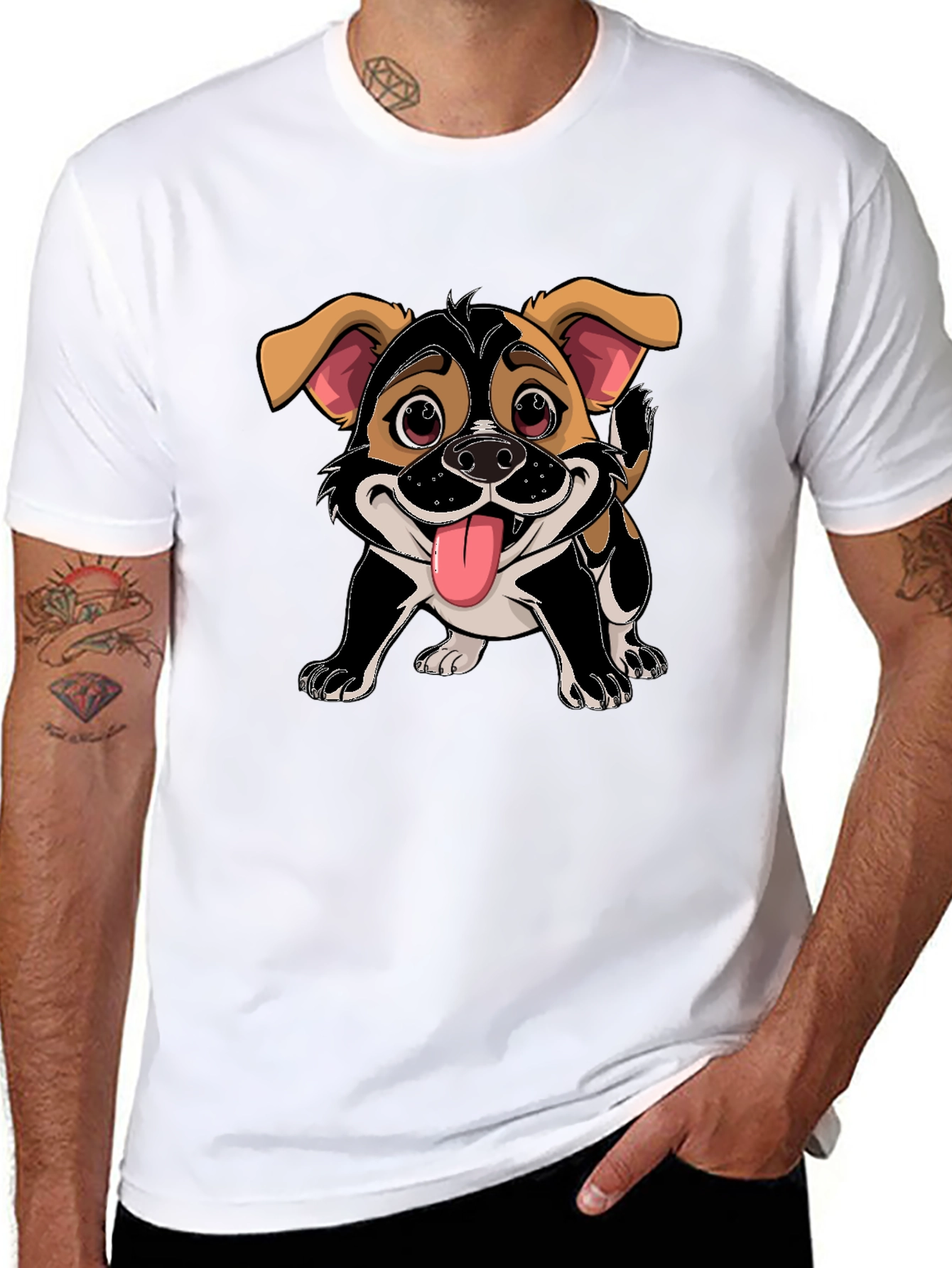 Dog Cartoon Graphic T-Shirt