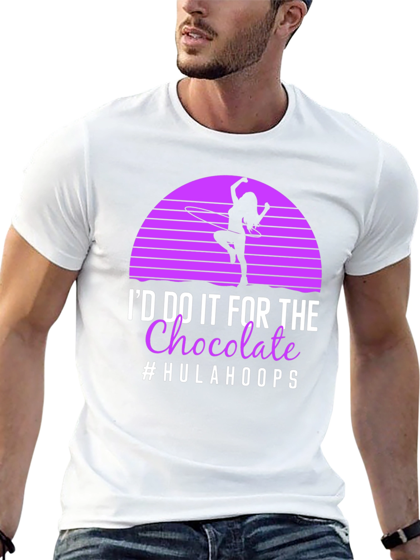 Hula Hoop Chocolate T-Shirt - Novelty Graphic Tee