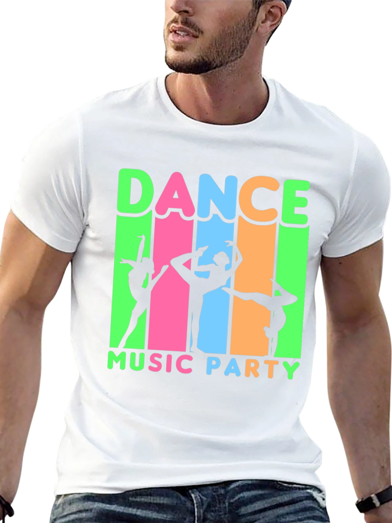 Dance Music Party T-Shirt Black Cotton Tee