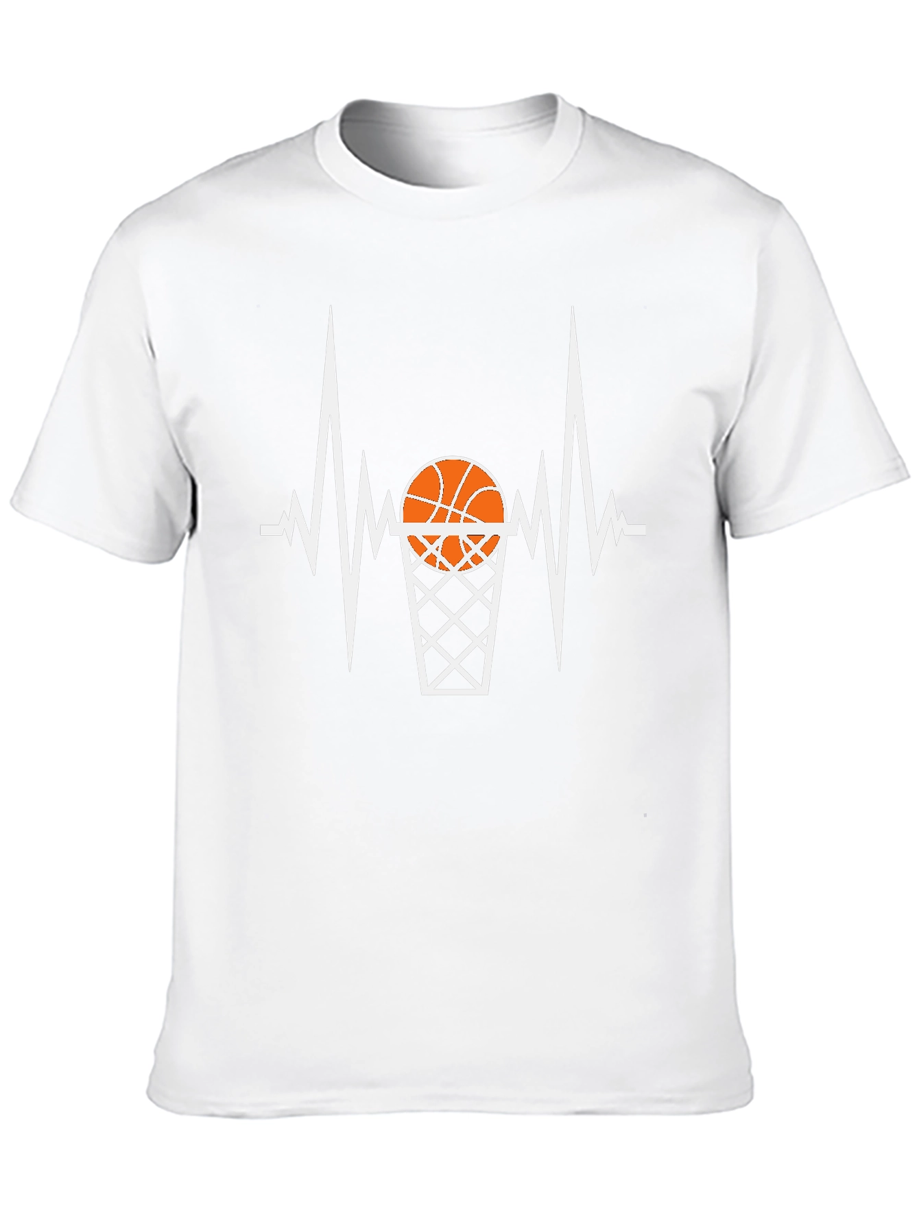 Basketball Heartbeat Graphic Tee - Black Cotton