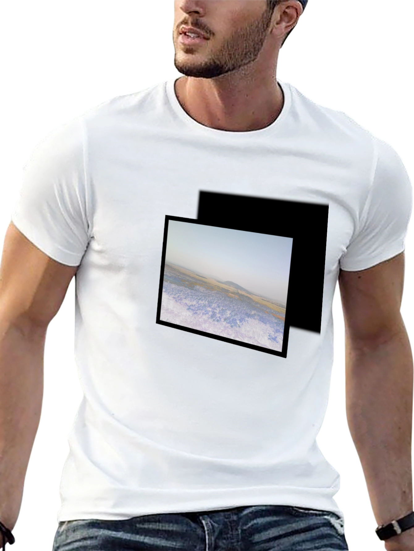 Black Graphic Tee - Nature Scene