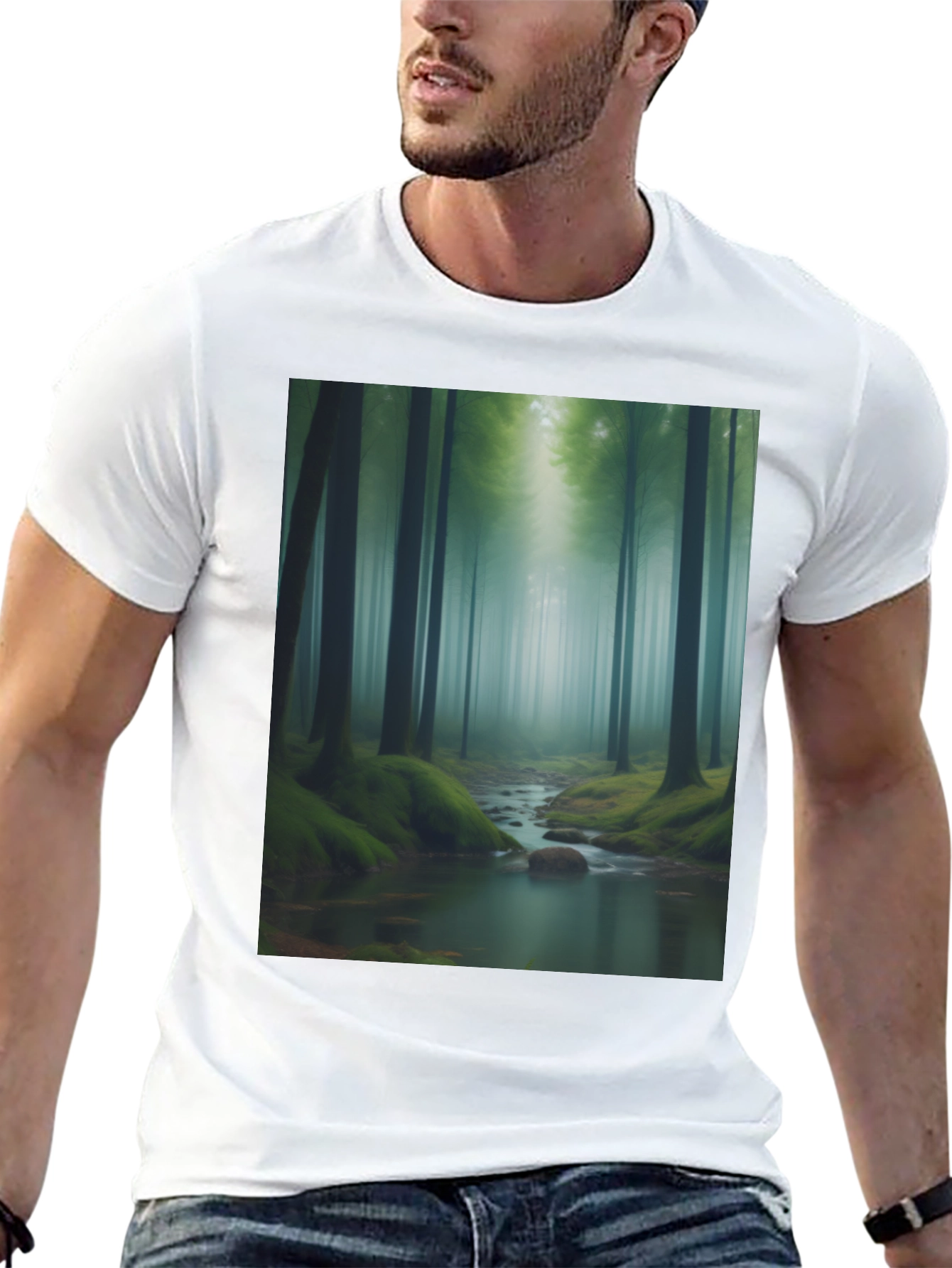 Forest Stream Graphic Tee - Nature T-Shirt