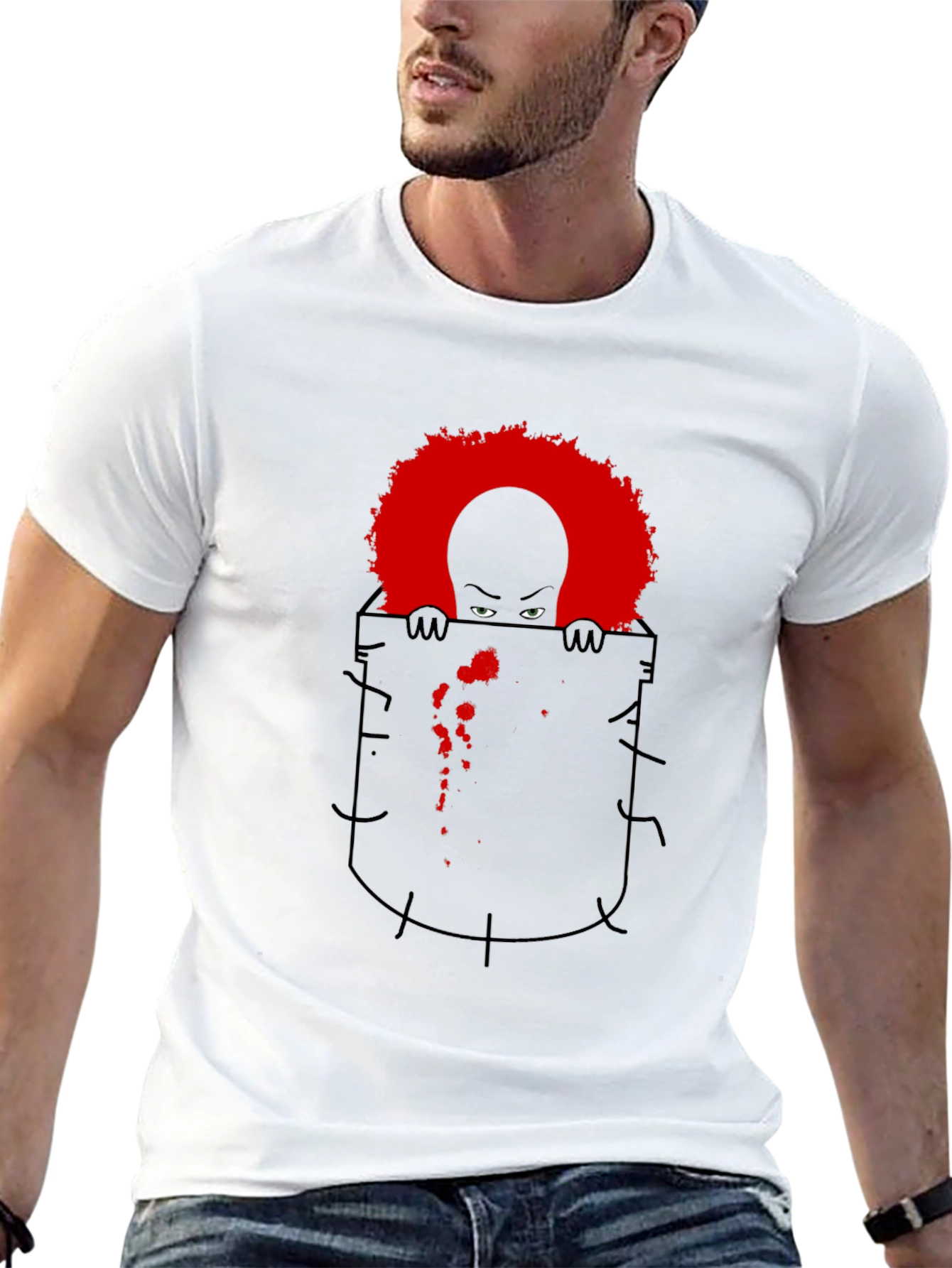 Pennywise Pocket T-Shirt Horror Graphic Tee