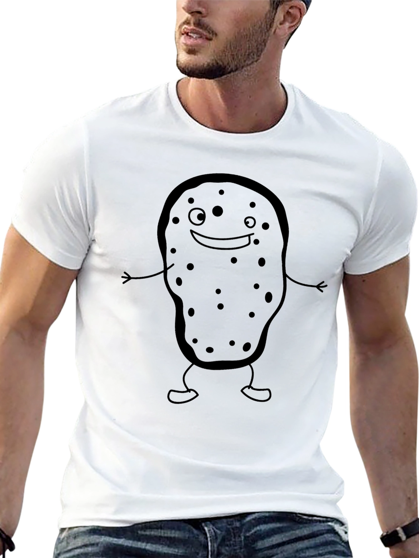 Funny Potato Graphic Tee - Unisex Black T-Shirt