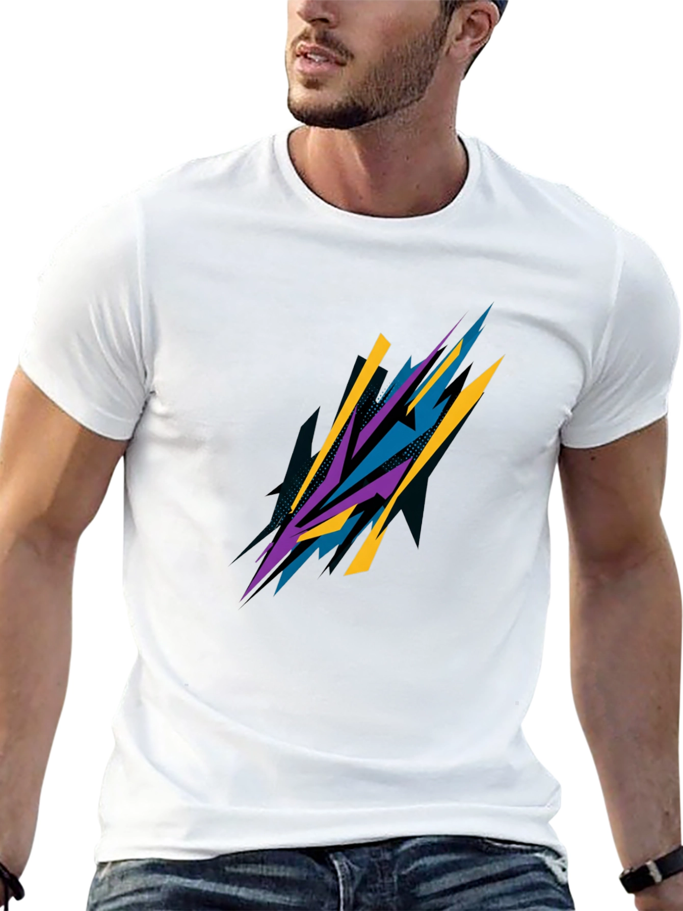 Abstract Graphic Black T-Shirt