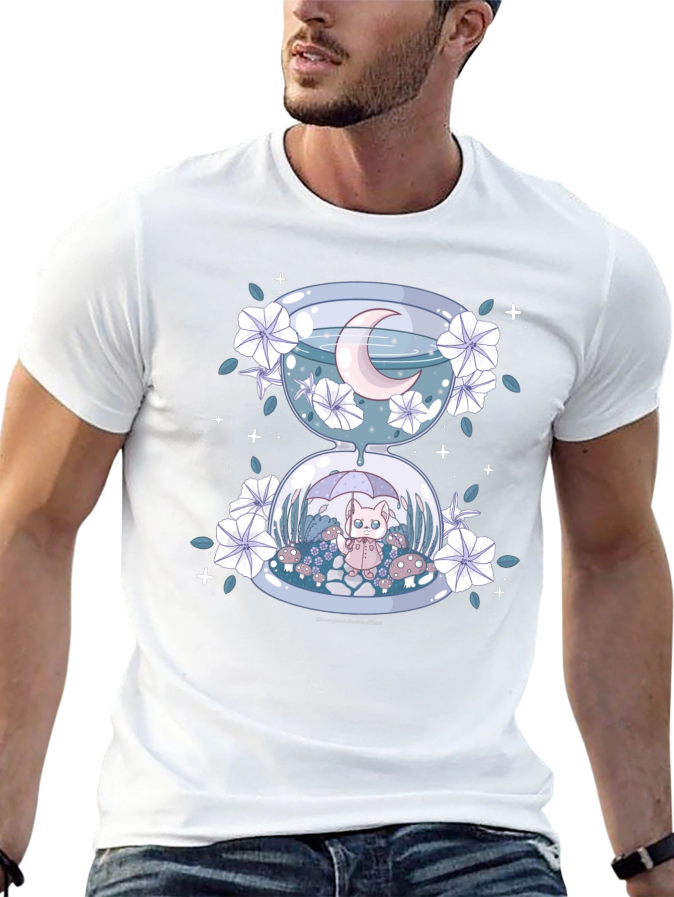 Hourglass Cat Tee - Whimsical Graphic T-Shirt