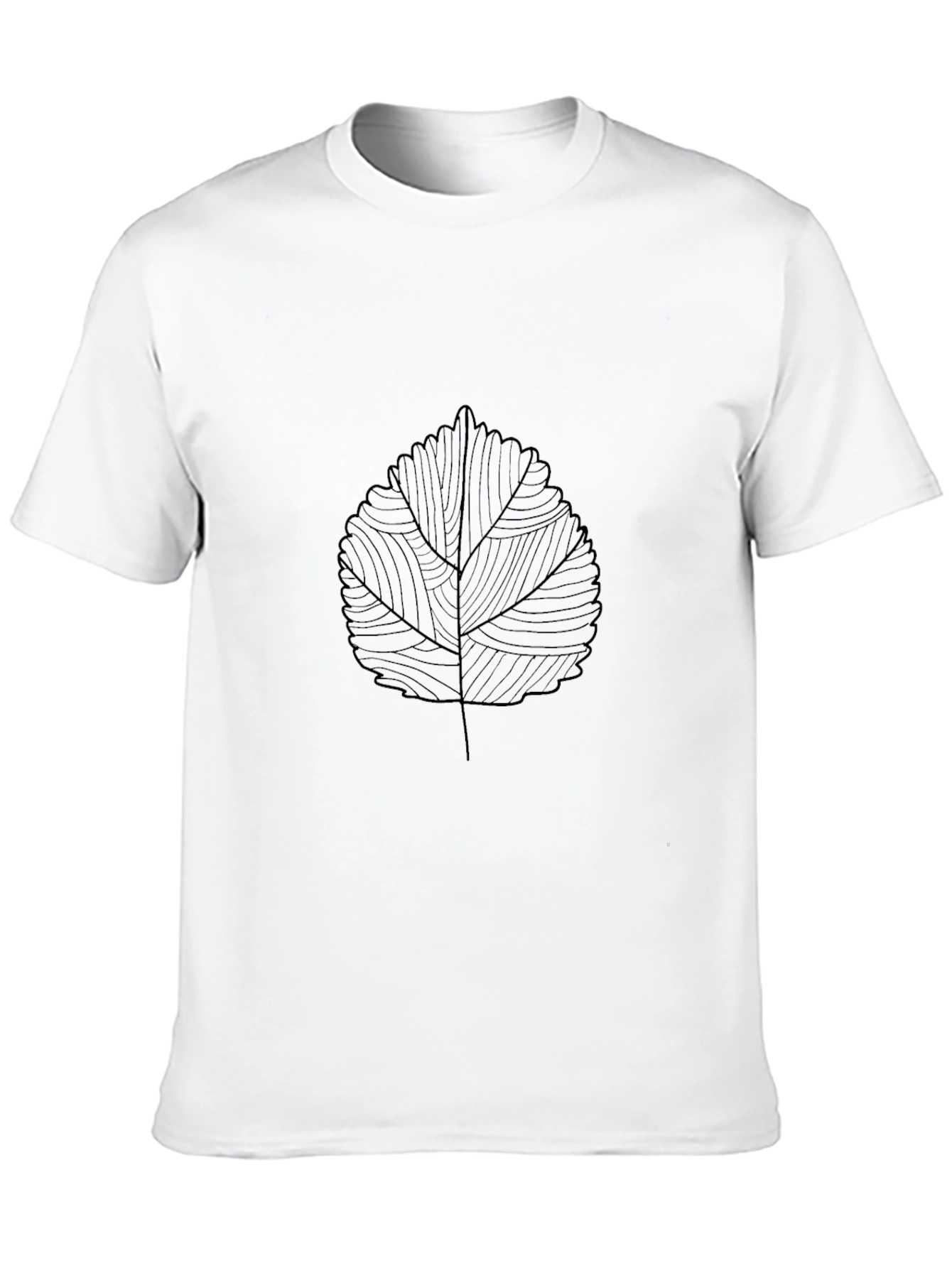 Leaf Line Art Black T-Shirt - Stylish Casual Wear