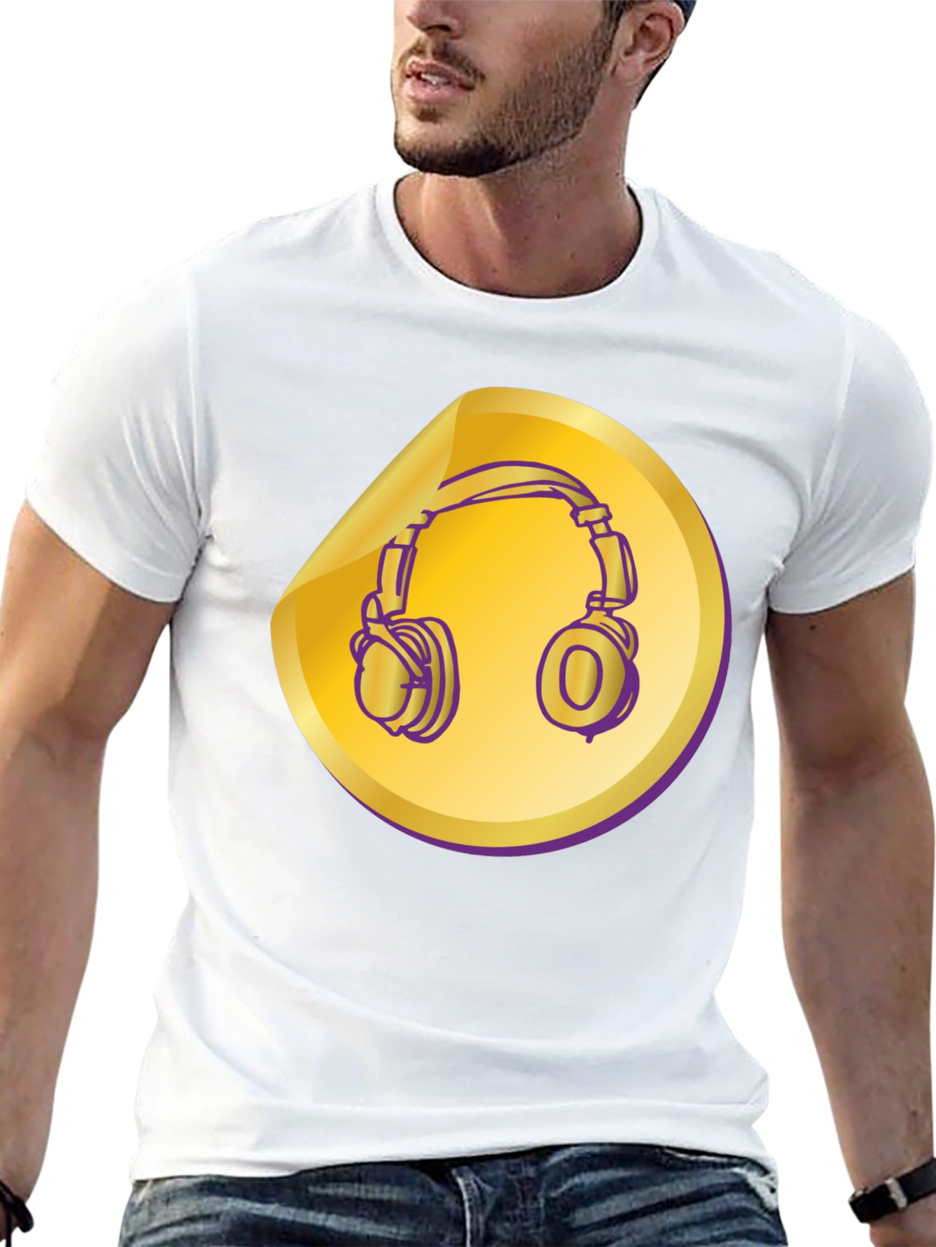 Headphones Graphic Tee - Music Lover Shirt