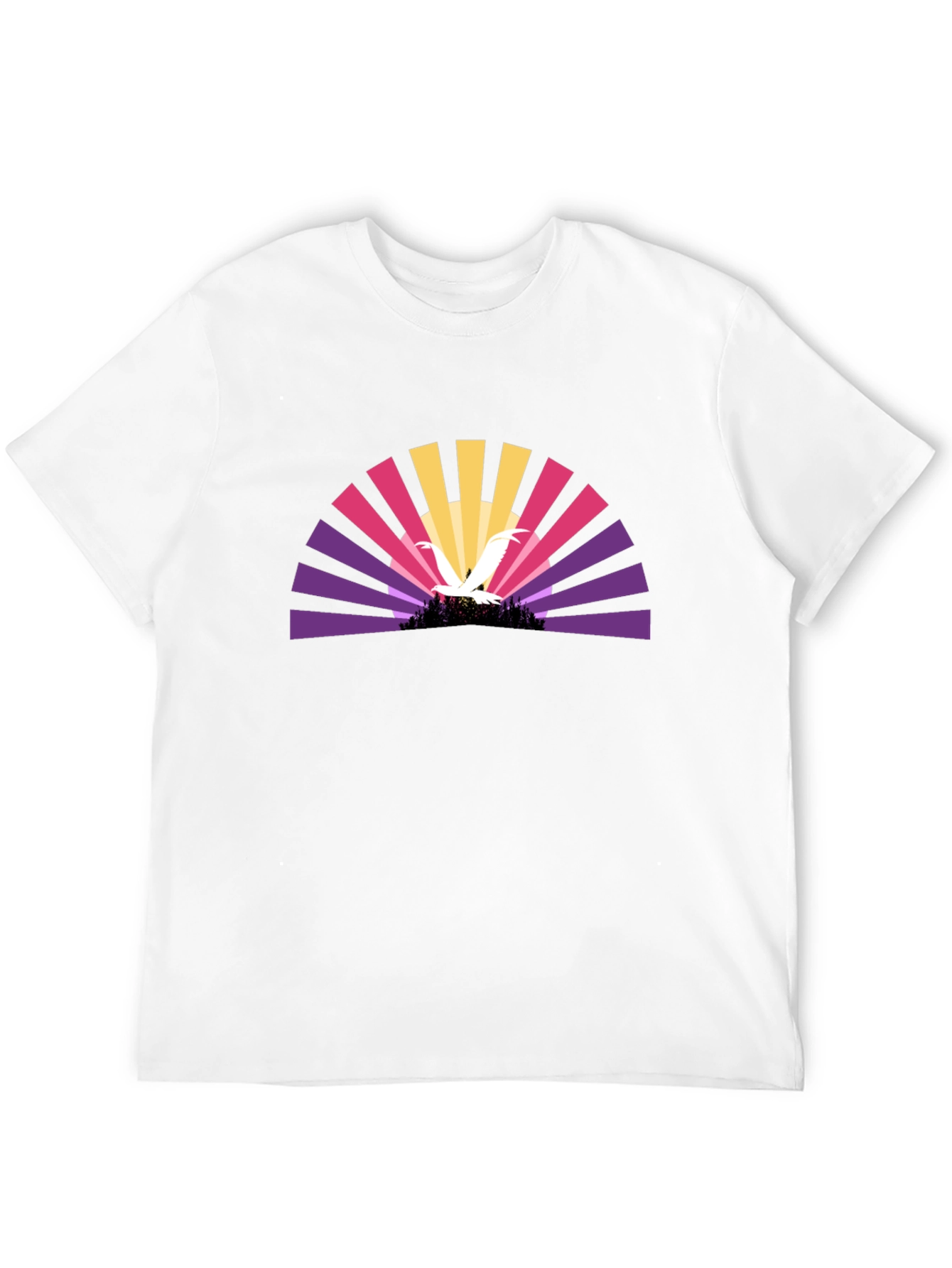 Sunset Bird Graphic Black T-Shirt