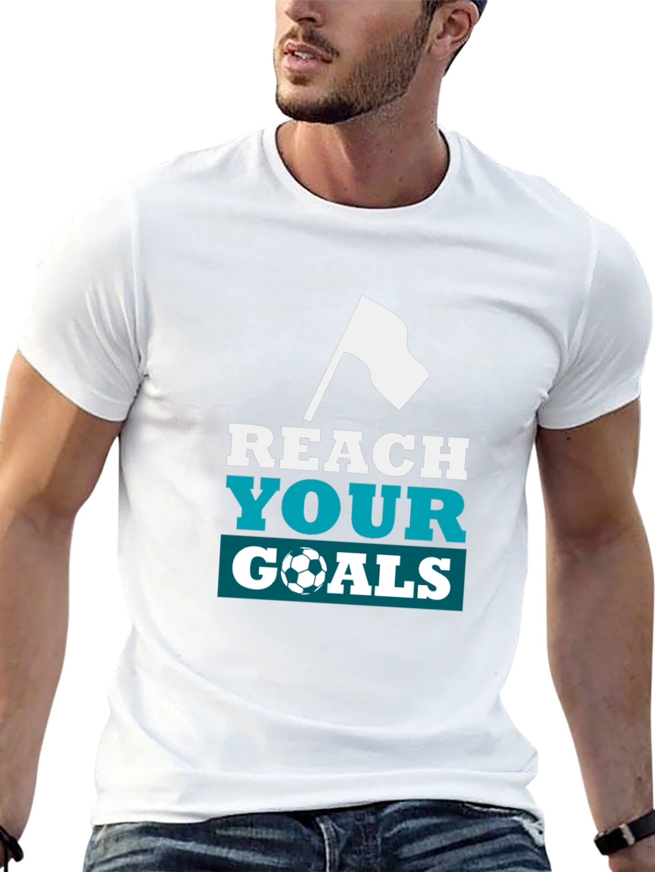 Reach Your Goals Graphic Tee - Black Soccer Shirt