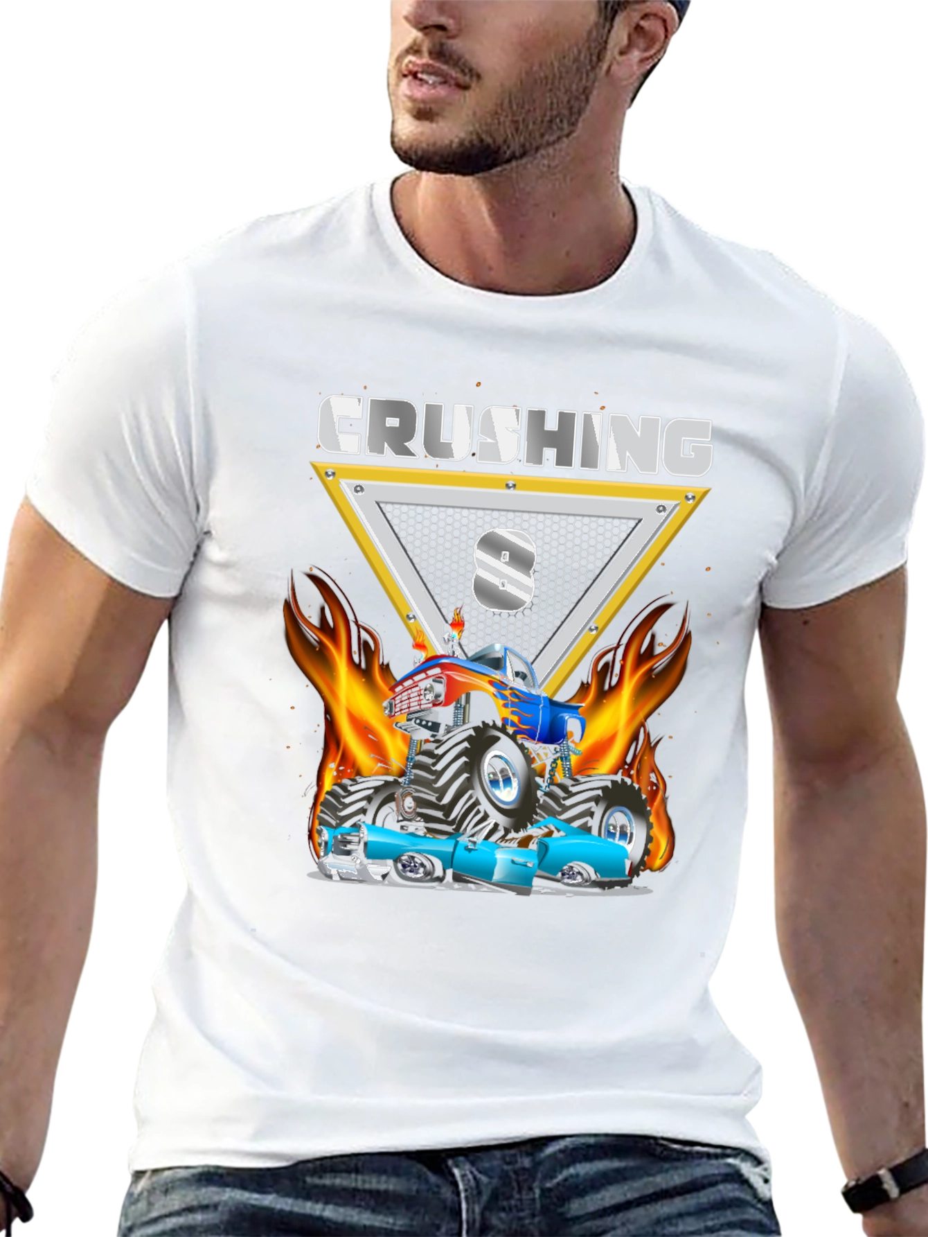 Crushing 8th Birthday Monster Truck T-Shirt