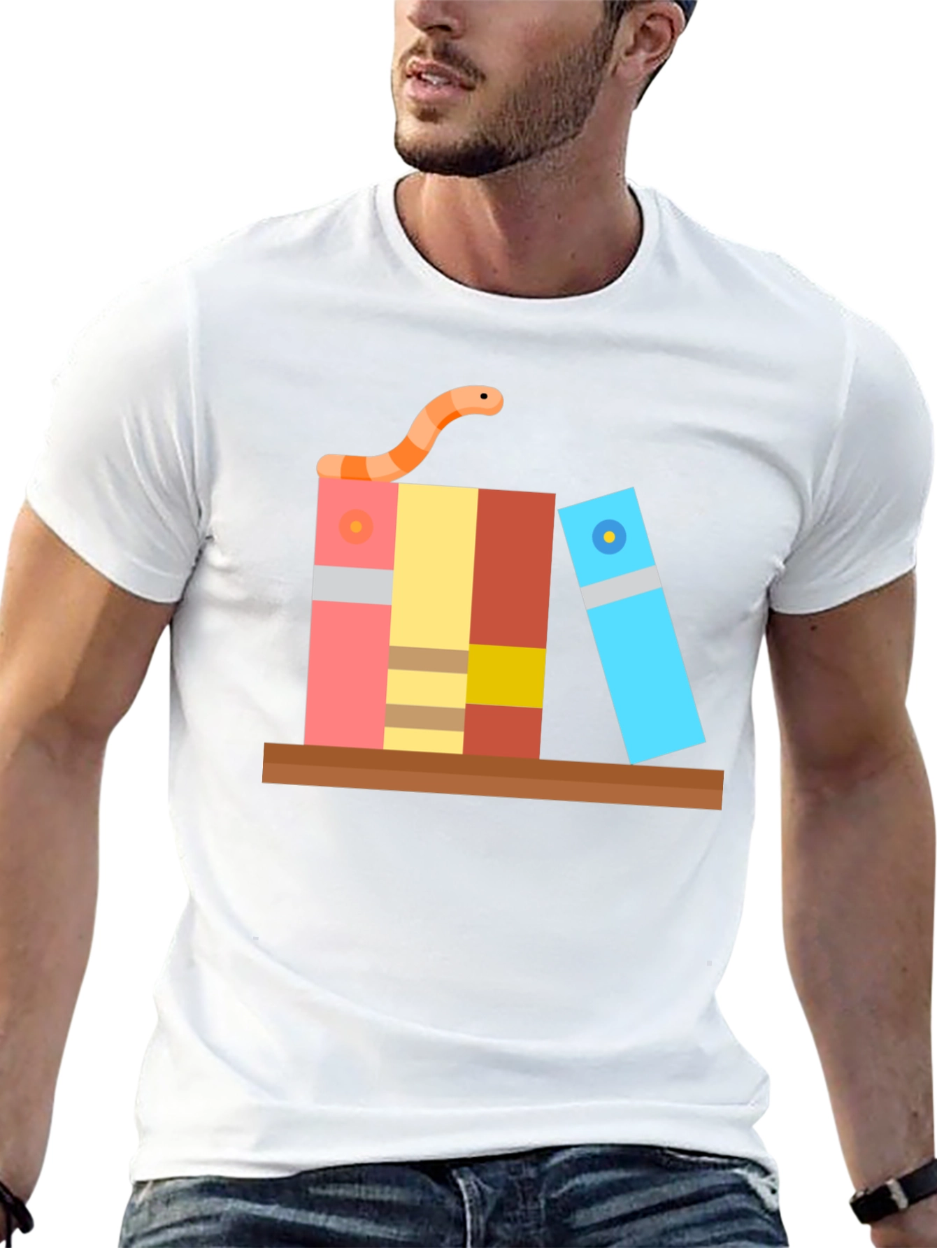 Bookworm Graphic Tee - Black Cotton T-Shirt