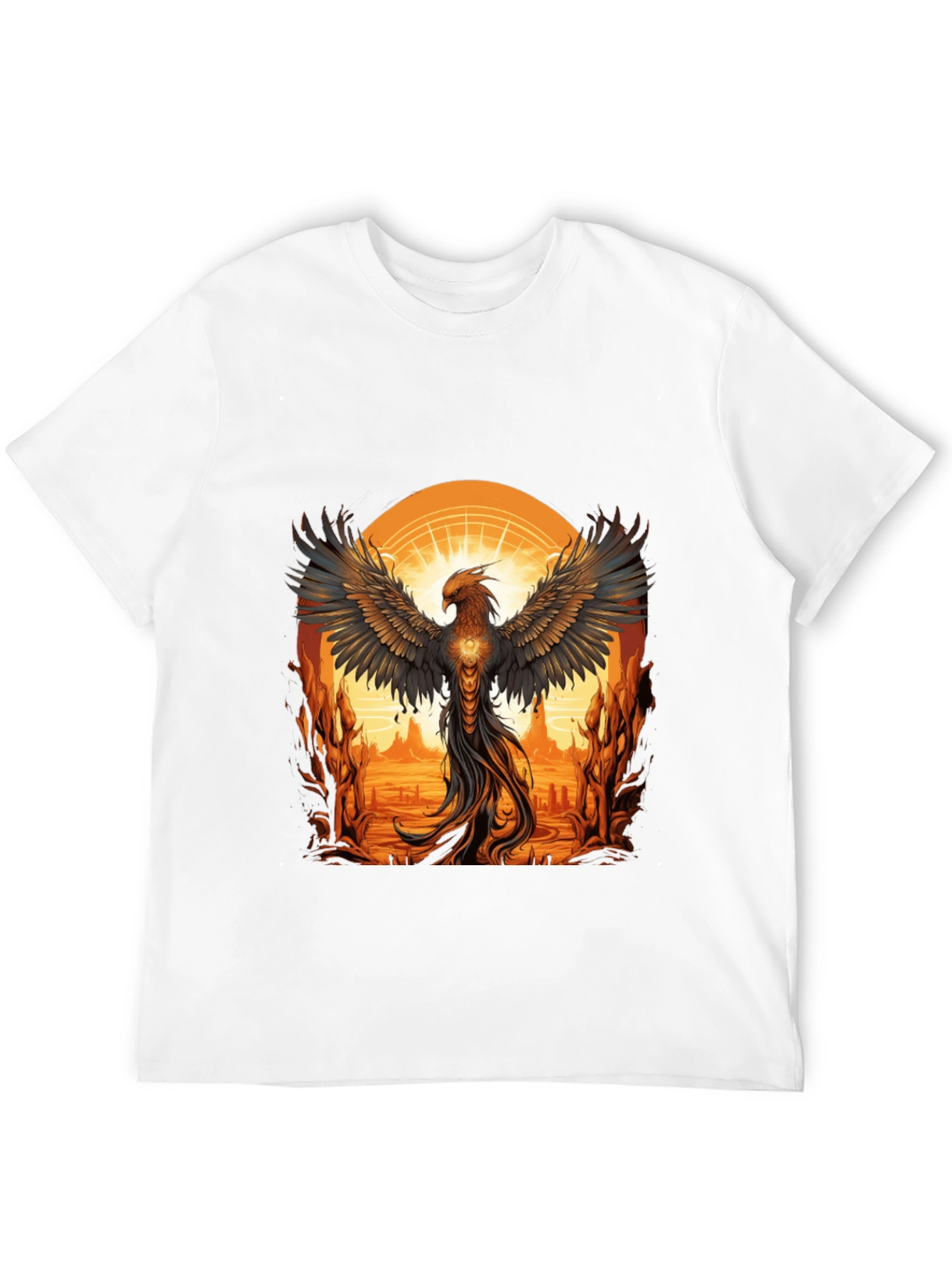 Phoenix Rising Graphic Tee - Black Cotton