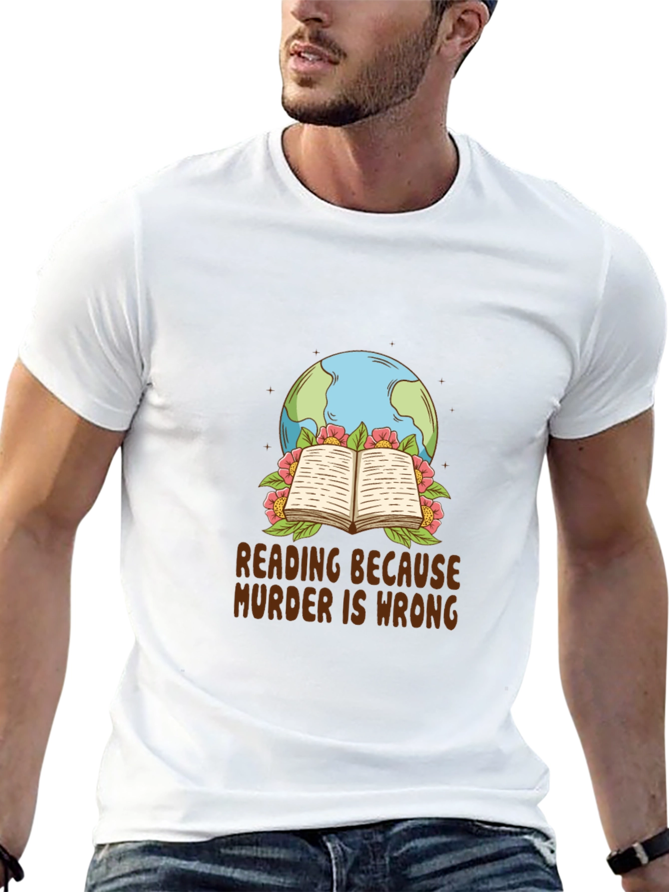 Reading Because Murder is Wrong Graphic Tee