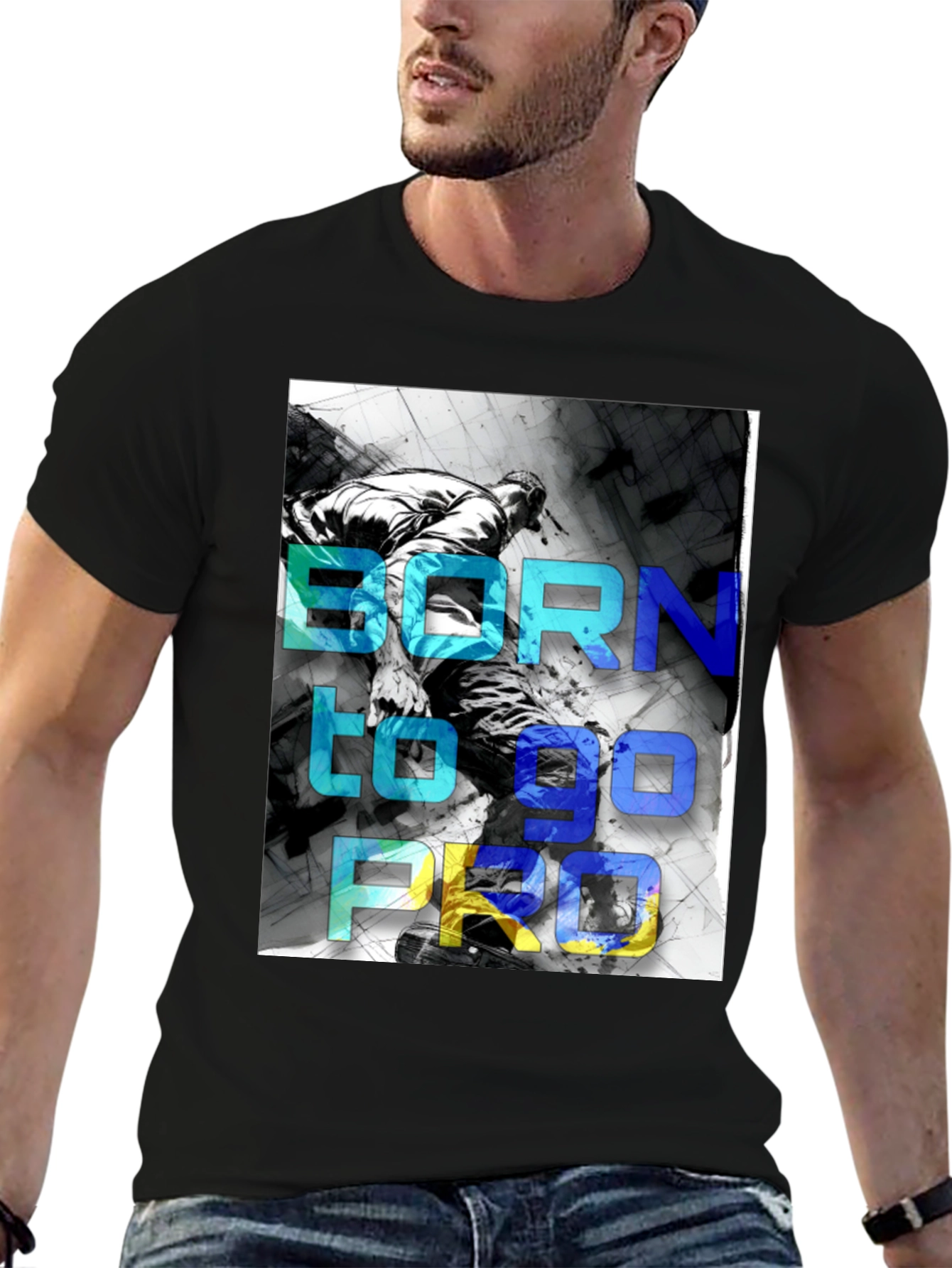 Born to Go Pro Graphic Tee - Black