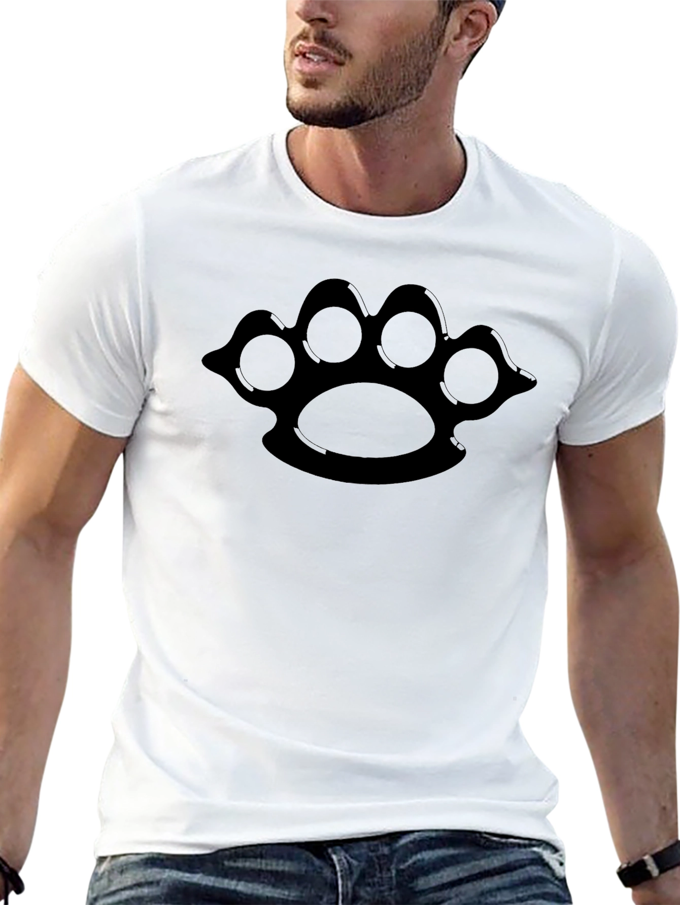 Black Knuckle Paw Print Graphic Tee