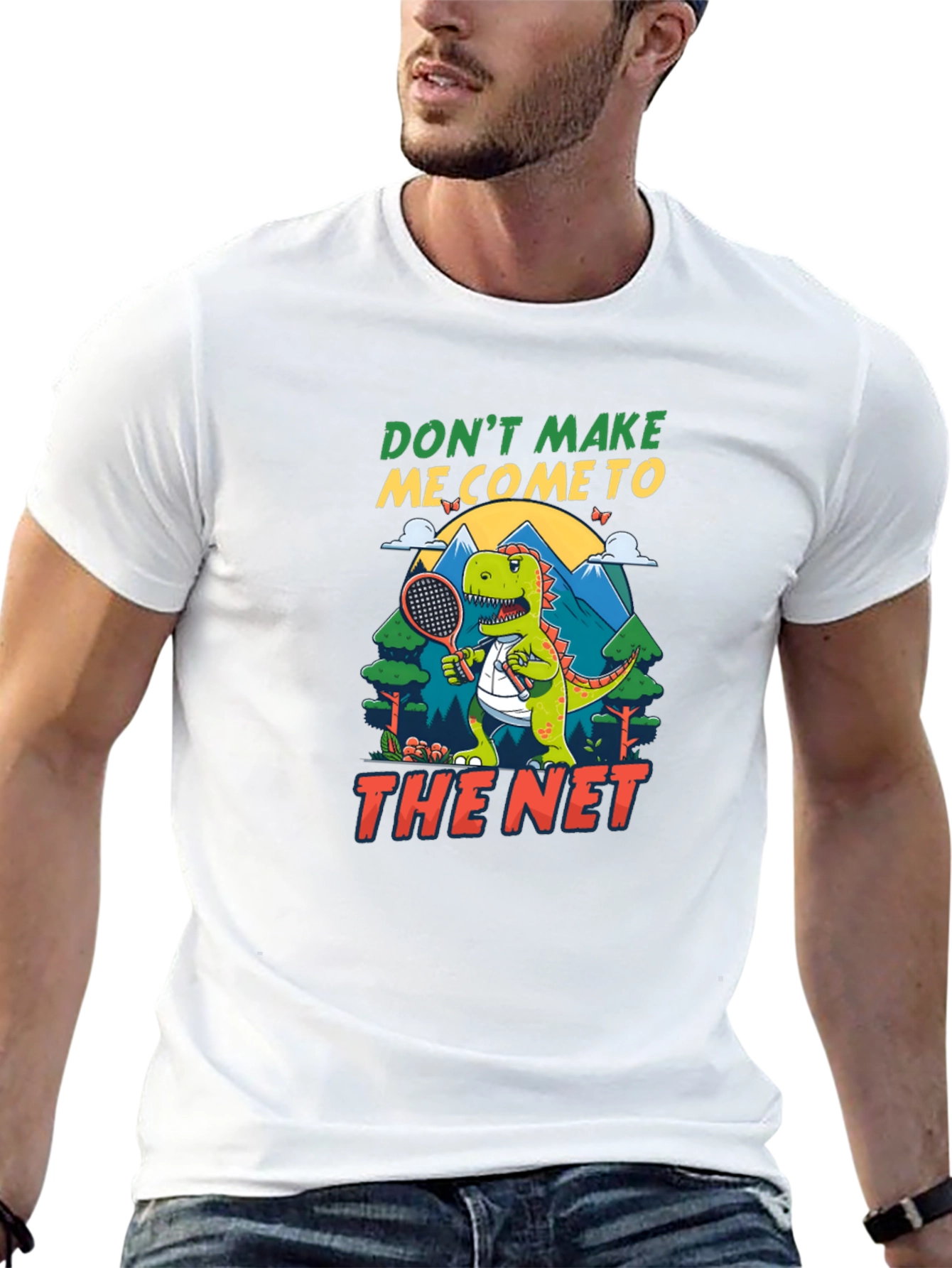 Funny Dinosaur Tennis T-Shirt
