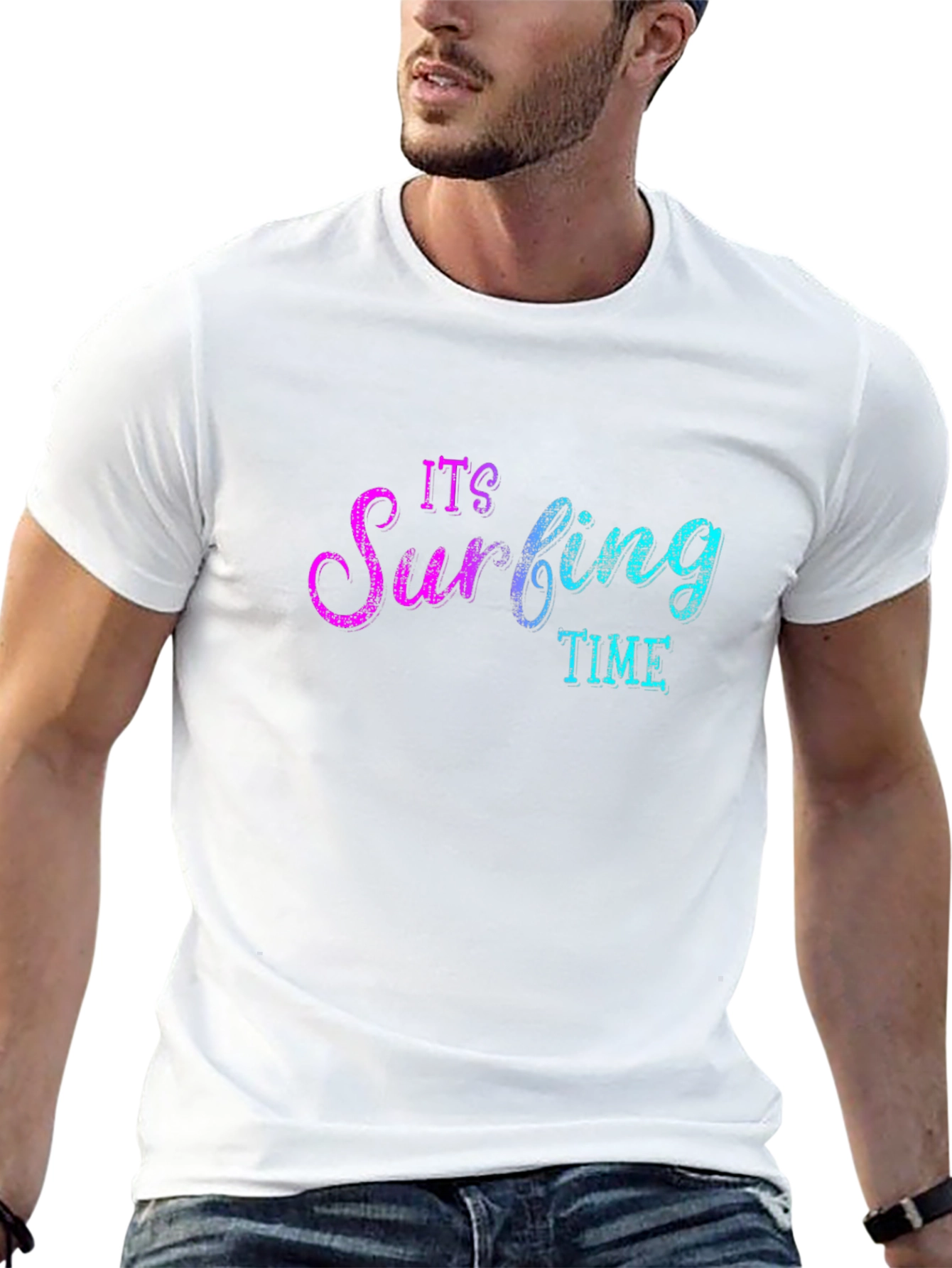 Its Surfing Time Tee - Black Graphic T-Shirt