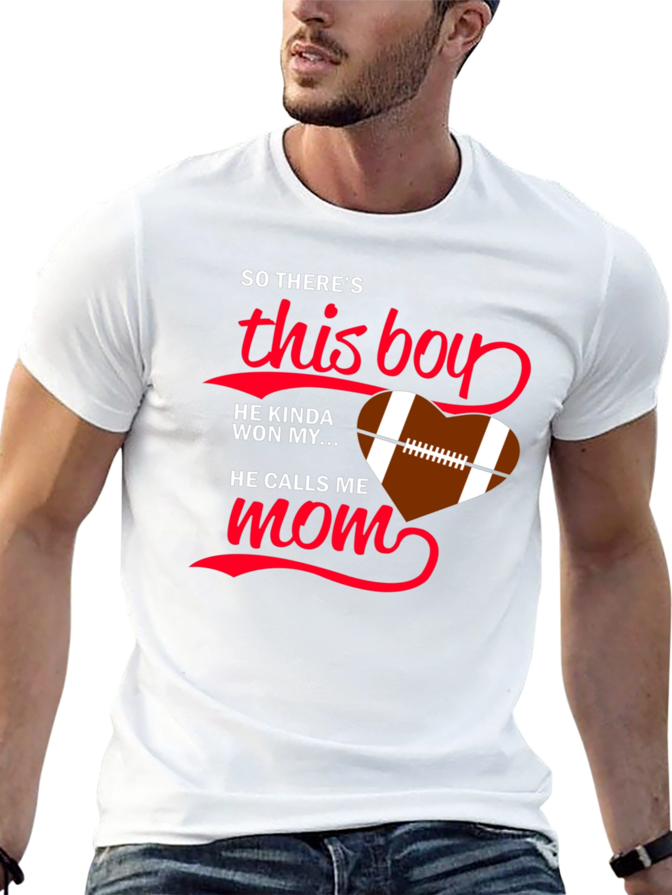 Football Mom T-Shirt - This Boy Won My Heart
