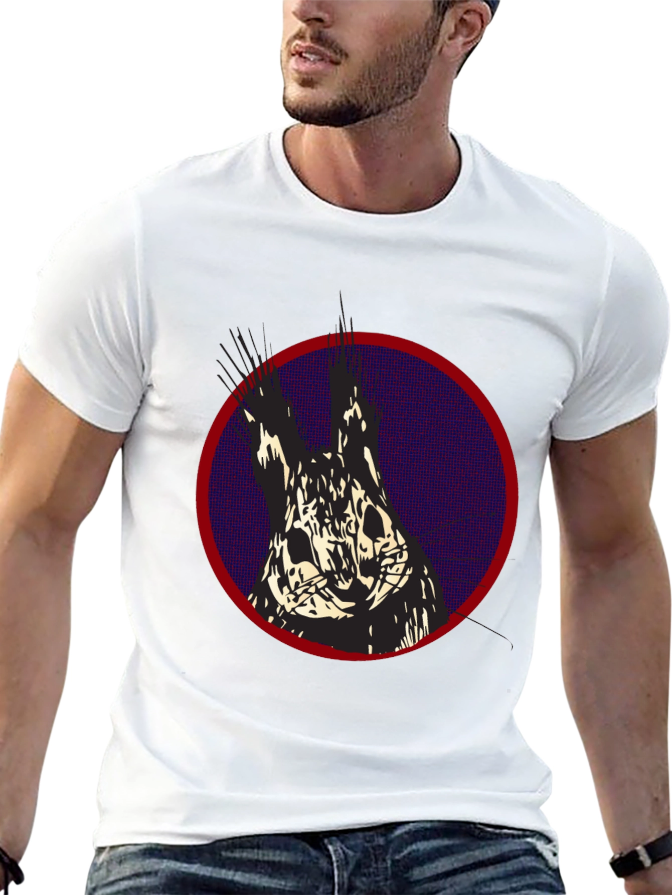 Graphic Print T-Shirt: Abstract Animal Design